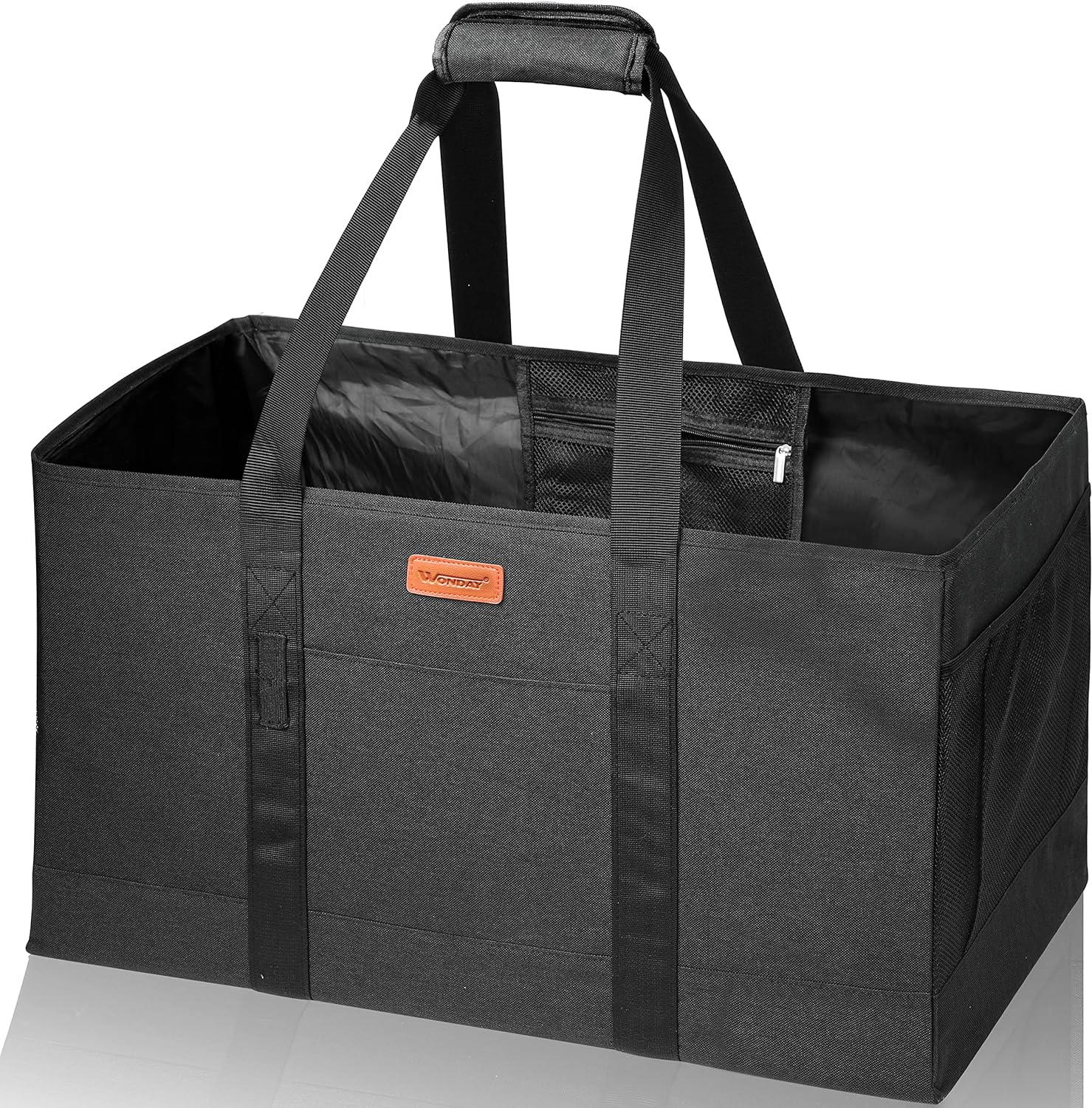 WONDAY Large Utility Tote Bag, Reusable Grocery Bags Collapsible Tote, Large Tot...