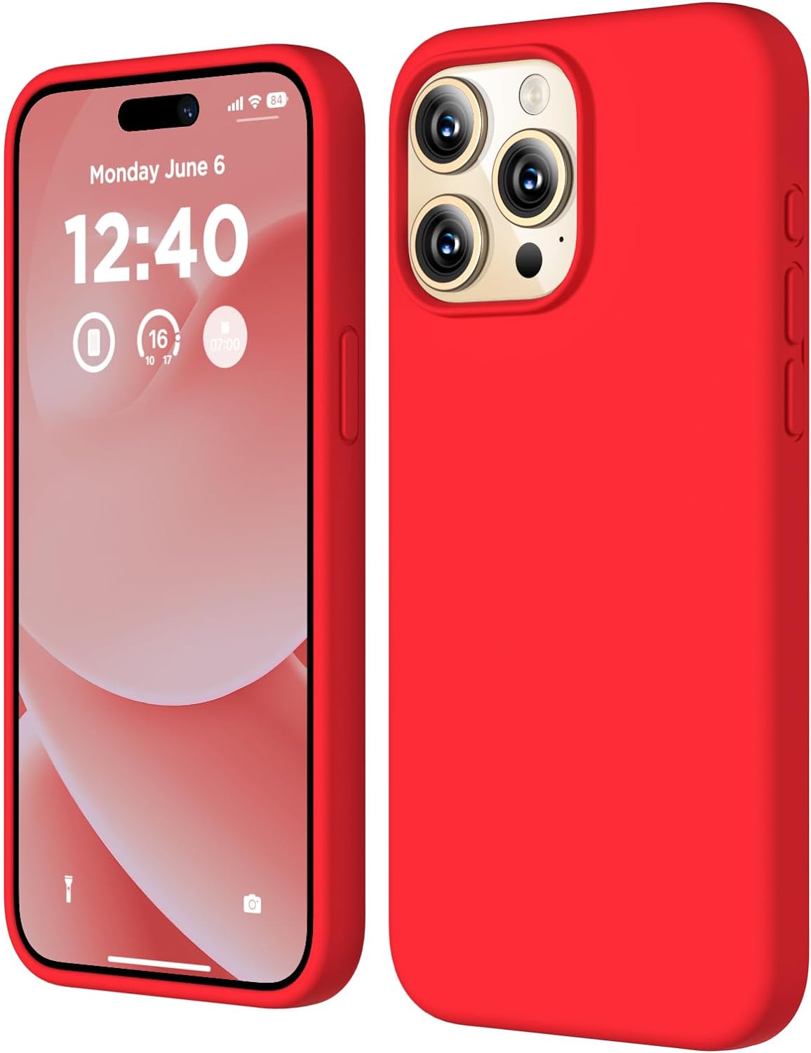 Compatible with iPhone 15 Pro Max Case, Liquid Silicone Case, Full Body Shockpro...