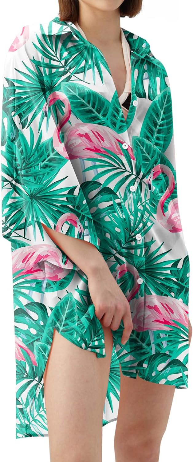 Rave on Friday Women Chiffon Kimono Cardigan Lightweight Loose Beach Cover Up Ha...