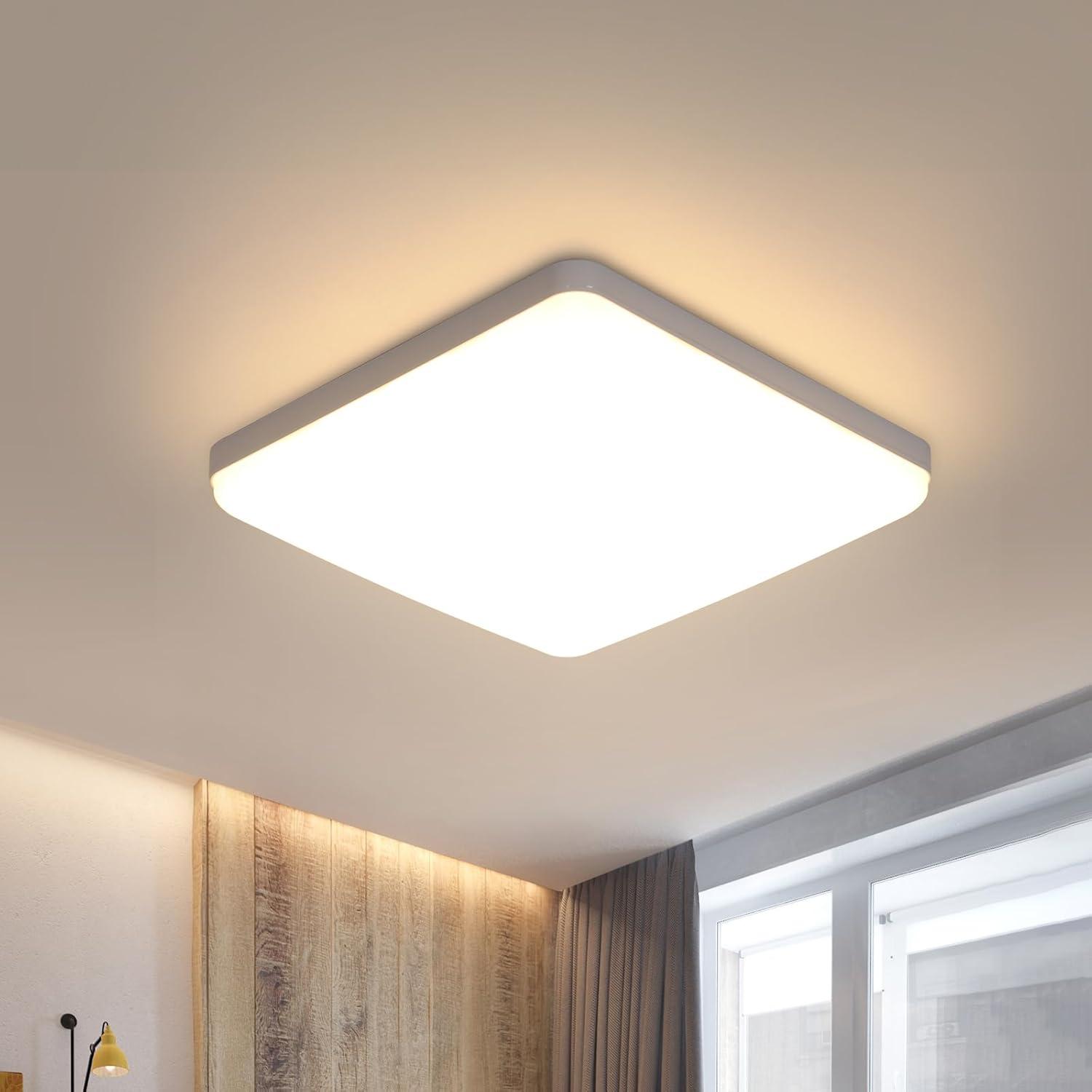 Comely Ceiling Lights 36W, 4000LM Super Bright Square LED Ceiling Light, Warm Wh...