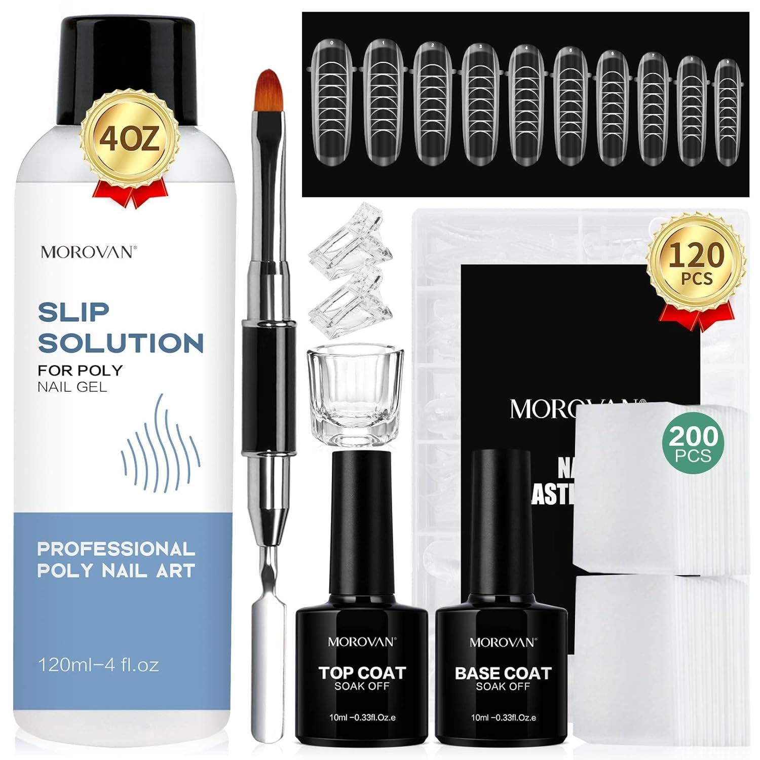 Morovan Poly Gel Slip Solution - 4oz Slip Solution for Poly Gel Nails Nail Anti-...