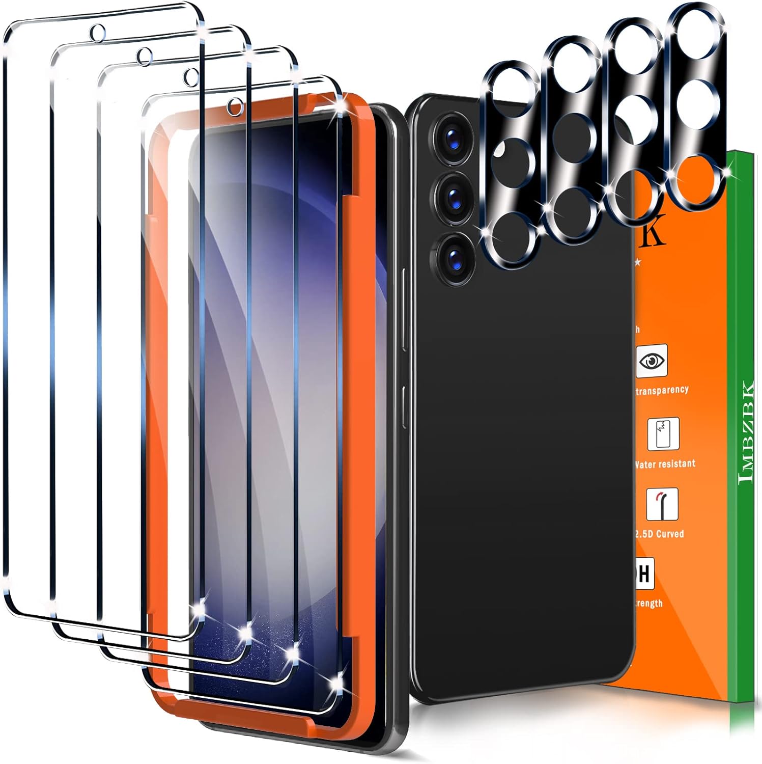 IMBZBK [4+4 Pack] for Samsung Galaxy S23 Screen Protector Tempered Glass Accesso...