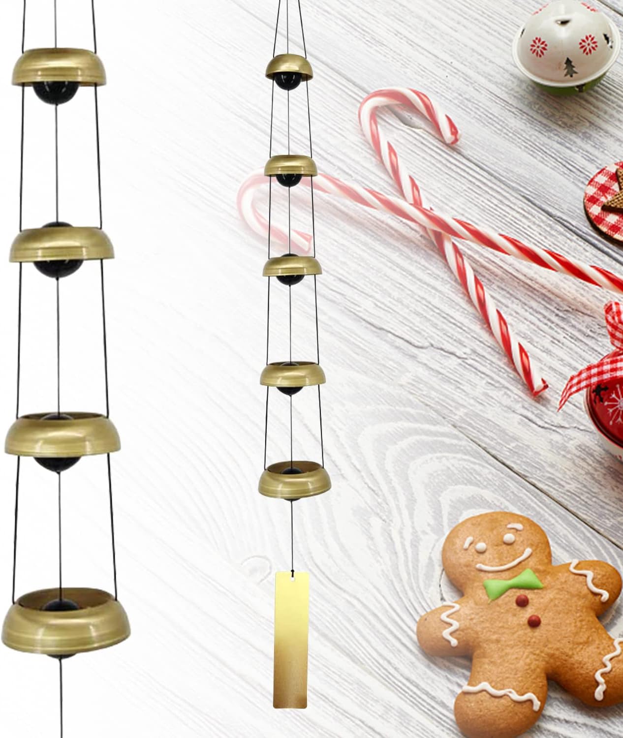 ASTARIN Copper Wind Chimes, Temple wind chime with 5 Bells, Feng Shui Wind Chime...