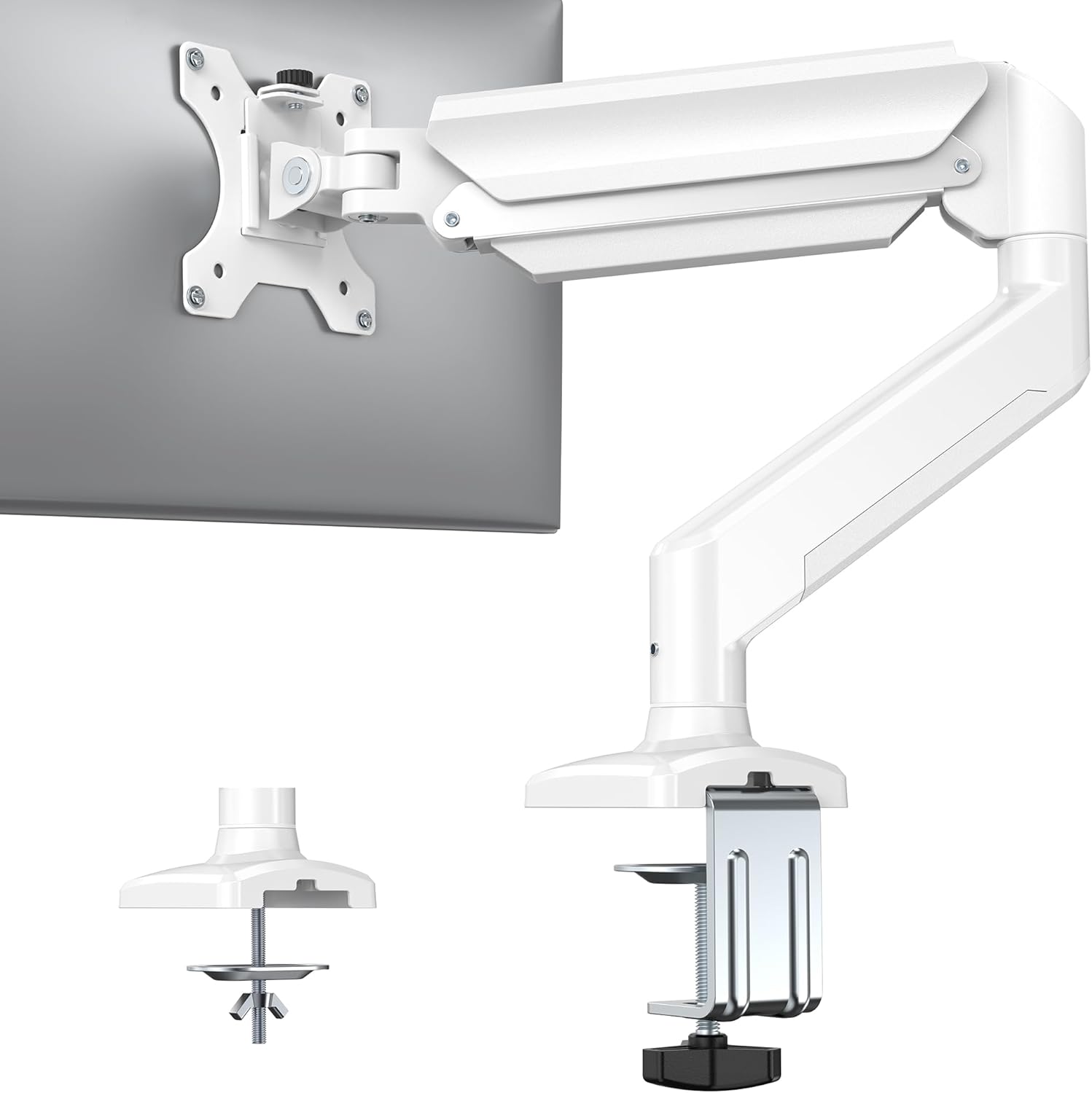 HUANUO Single Monitor Mount for 13″–32″ Screens up to 22 lbs, Height Adjustable...
