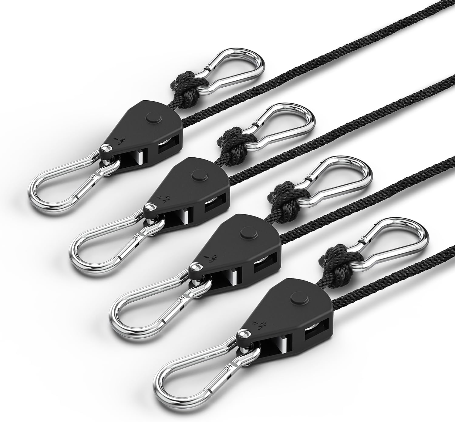 Mini Retractable Ratchet Straps: 1/8" Adjustable Grow Light Hangers, Small Tie D...