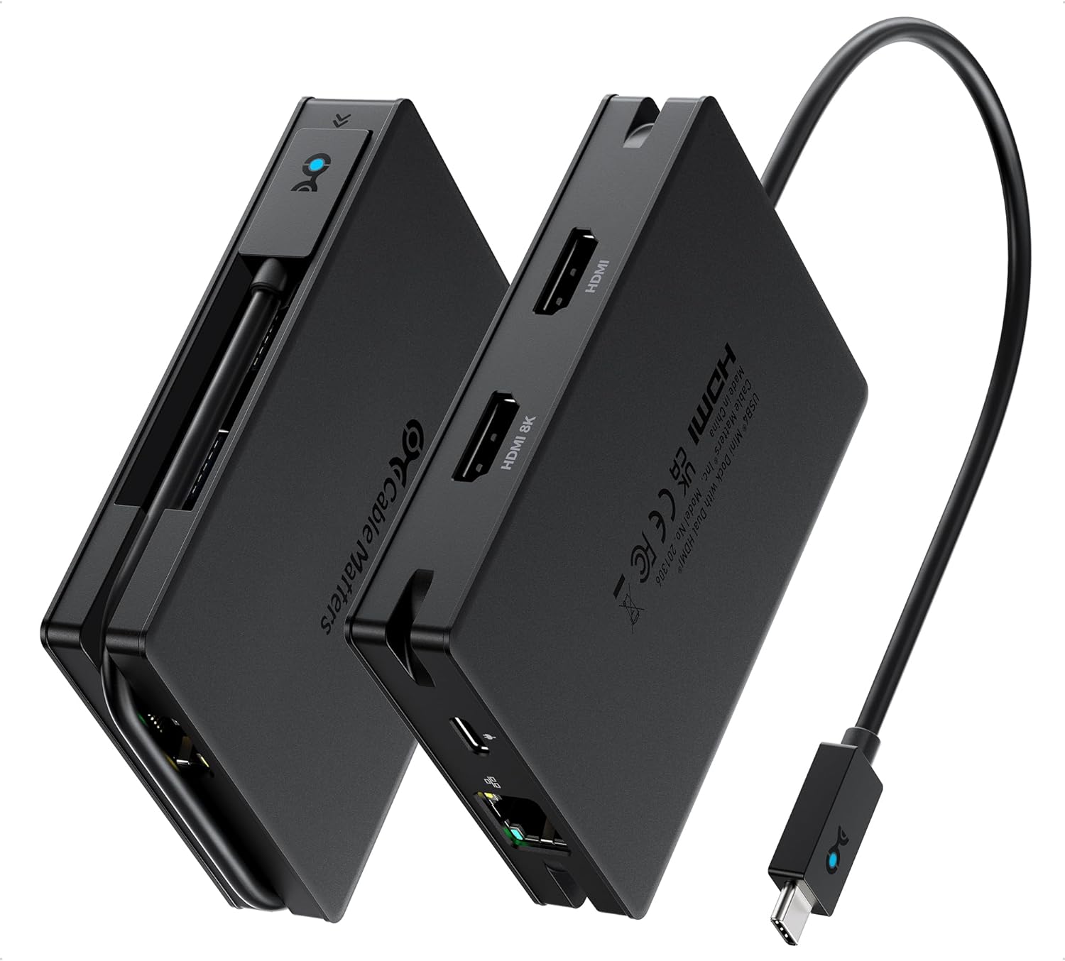 Cable Matters 8-in-1 Portable 40Gbps Dual HDMI USB4 Hub, USB 4 Dock with 2X 4K@6...