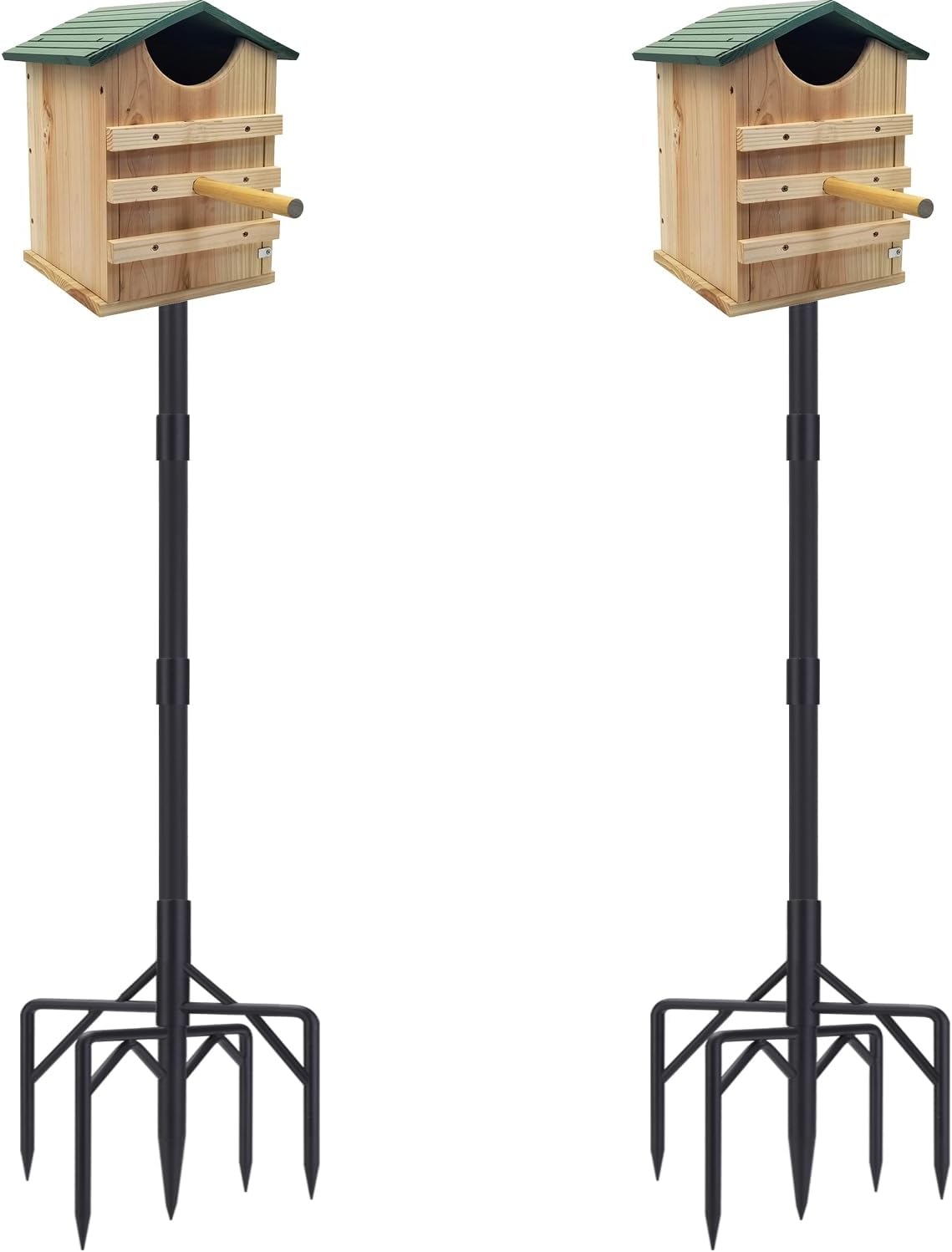 2 Pack Bird Feeder Pole Kit 106 Inch,Bird House Pole for Outdoors Heavy Duty,5 B...