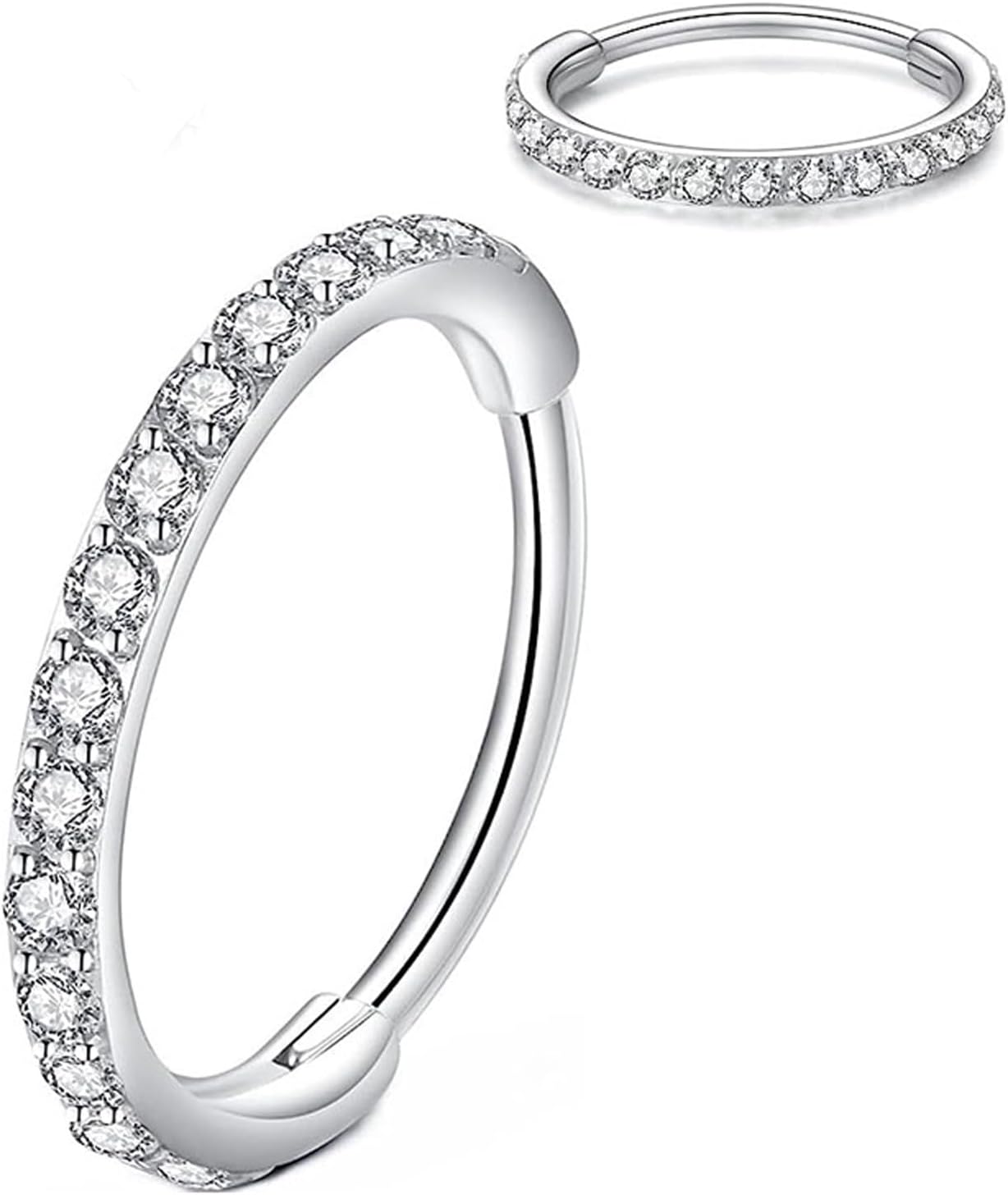 Artskin Grade 23 Titanium Hinged Nose Rings Hoops Body Piercing Rings Helix Cart...