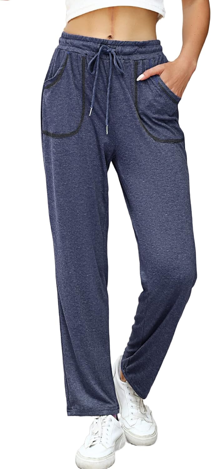 iClosam Womens Joggers Tracksuit Bottoms Cotton Jogging Bottoms Straight Leg Swe...