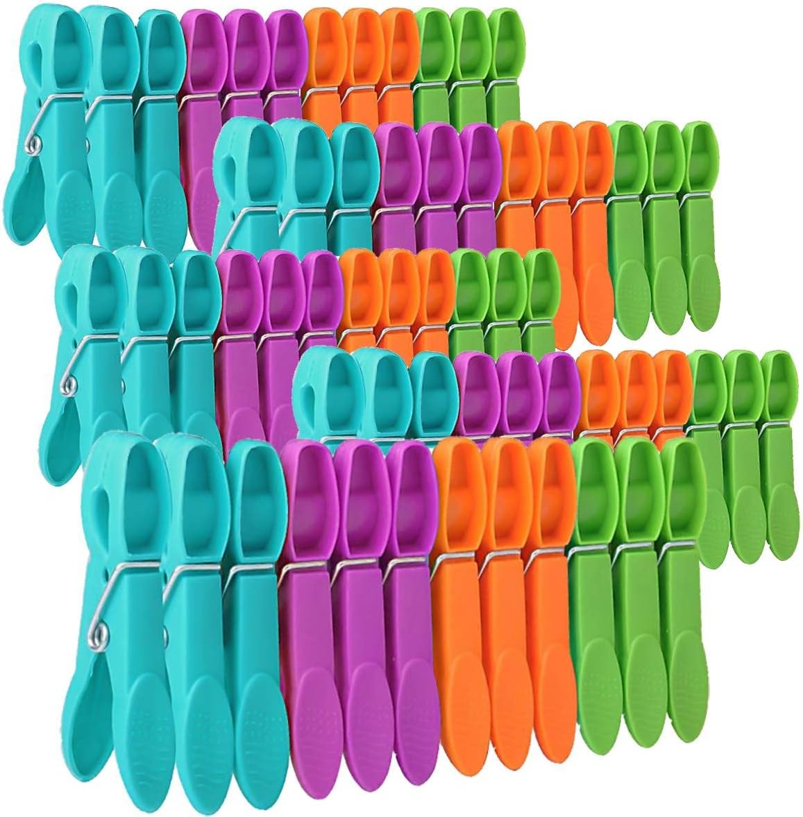 Laundry Pegs Clothes Clips, 60Pack Clothes Pegs Super Grip Strong Plastic Clothe...