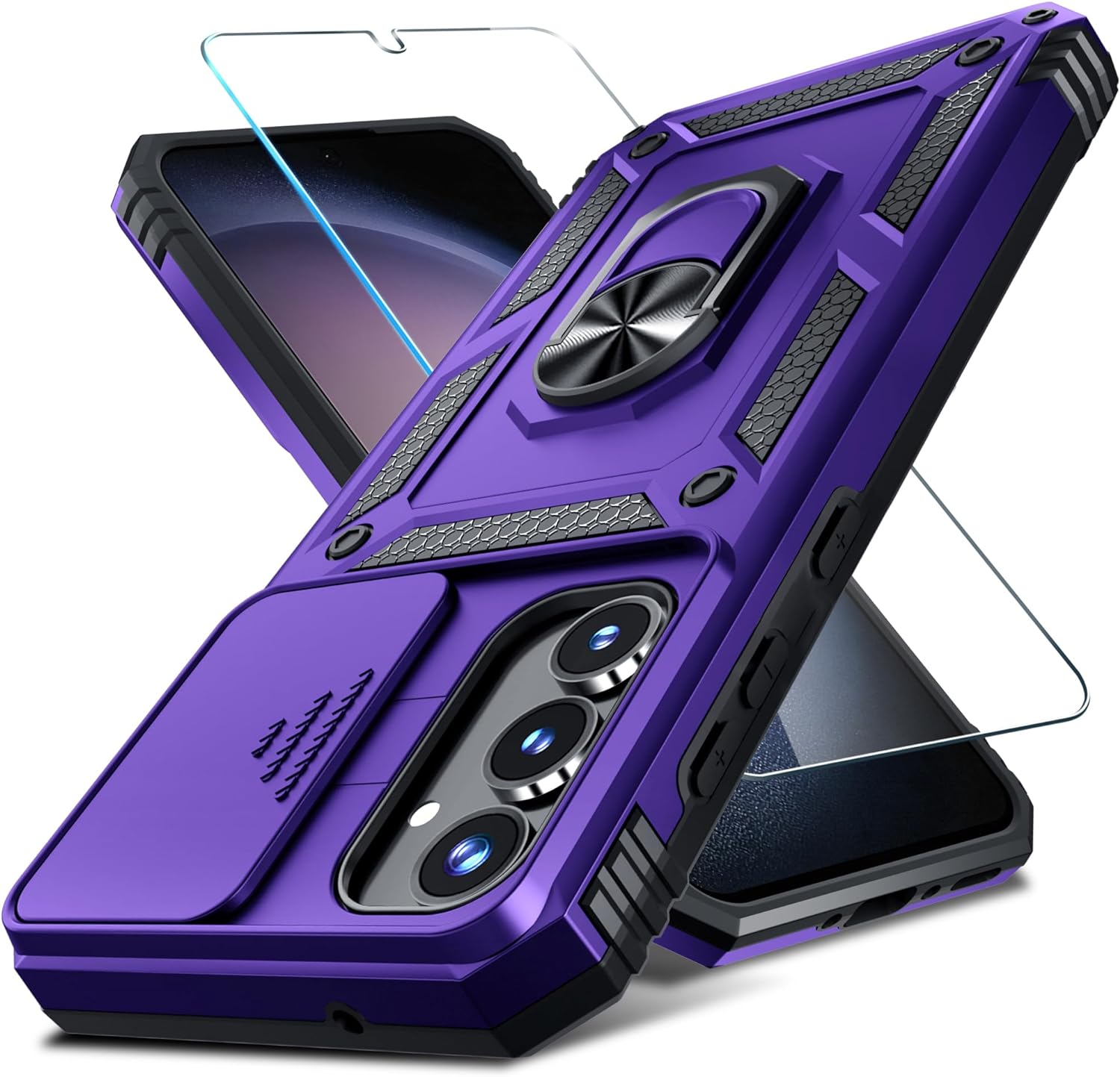 Janmitta Compatible with Galaxy A35 5G Case Built in Slide Camera Lens Cover+Scr...