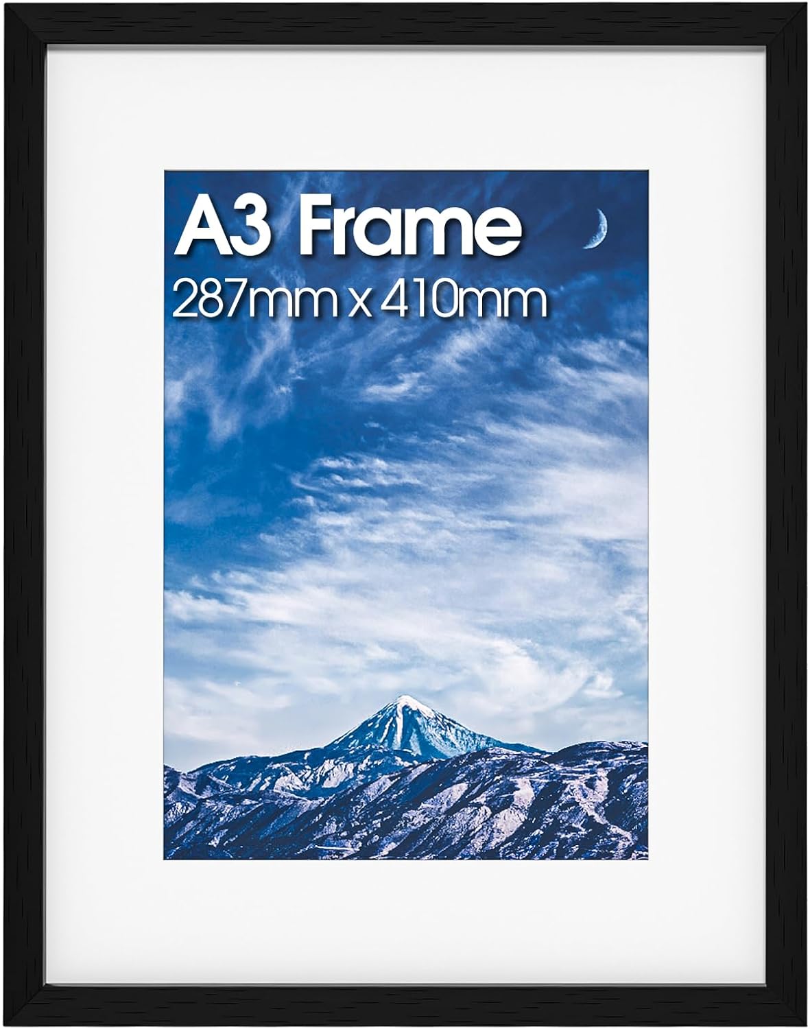 wyewye A3 Picture Frame, Frame for A3 Print, Wooden A3 Photo Frame with Mount, P...