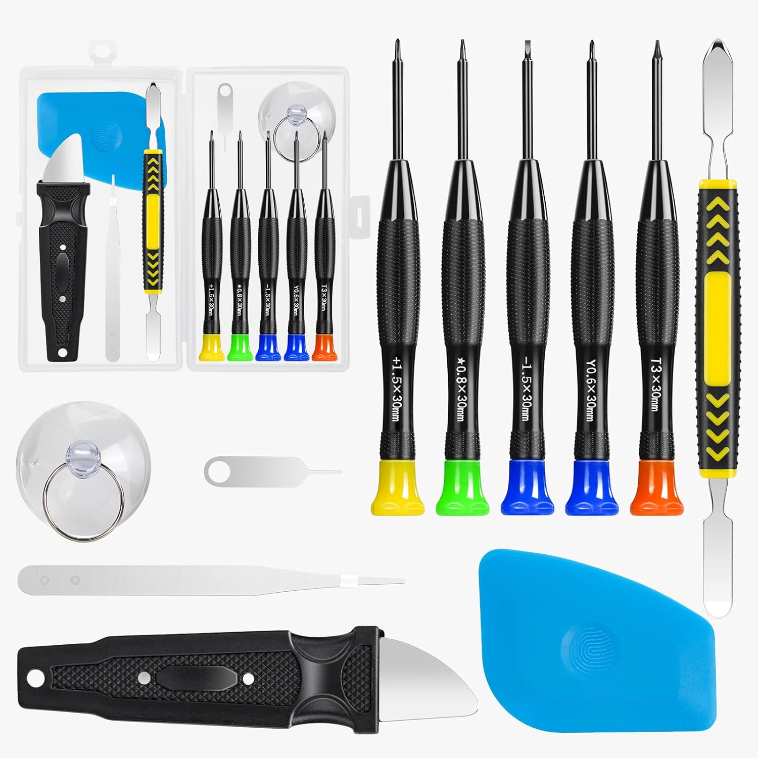 RealPlus 12 Pcs Repair Tool Kit, Small Magnetic Screwdriver Set and Opening Pry...
