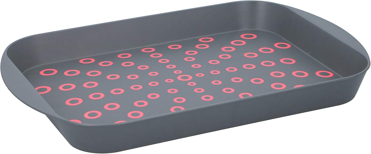 Invero Modern Non-Slip Rectangular Decorative Design Food Platter or Drinks Serv...