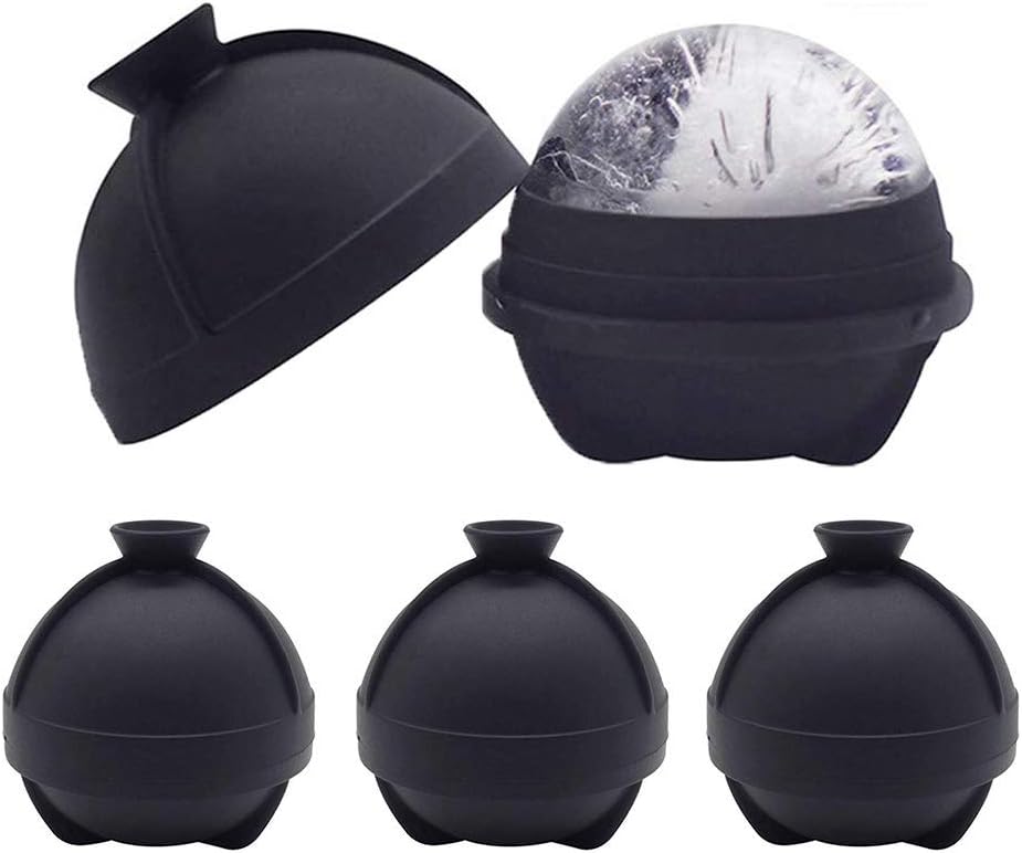 Whiskey Ice Ball Maker,Silicone Ice Ball Mould Easy Release,Sphere Ice Cube Moul...