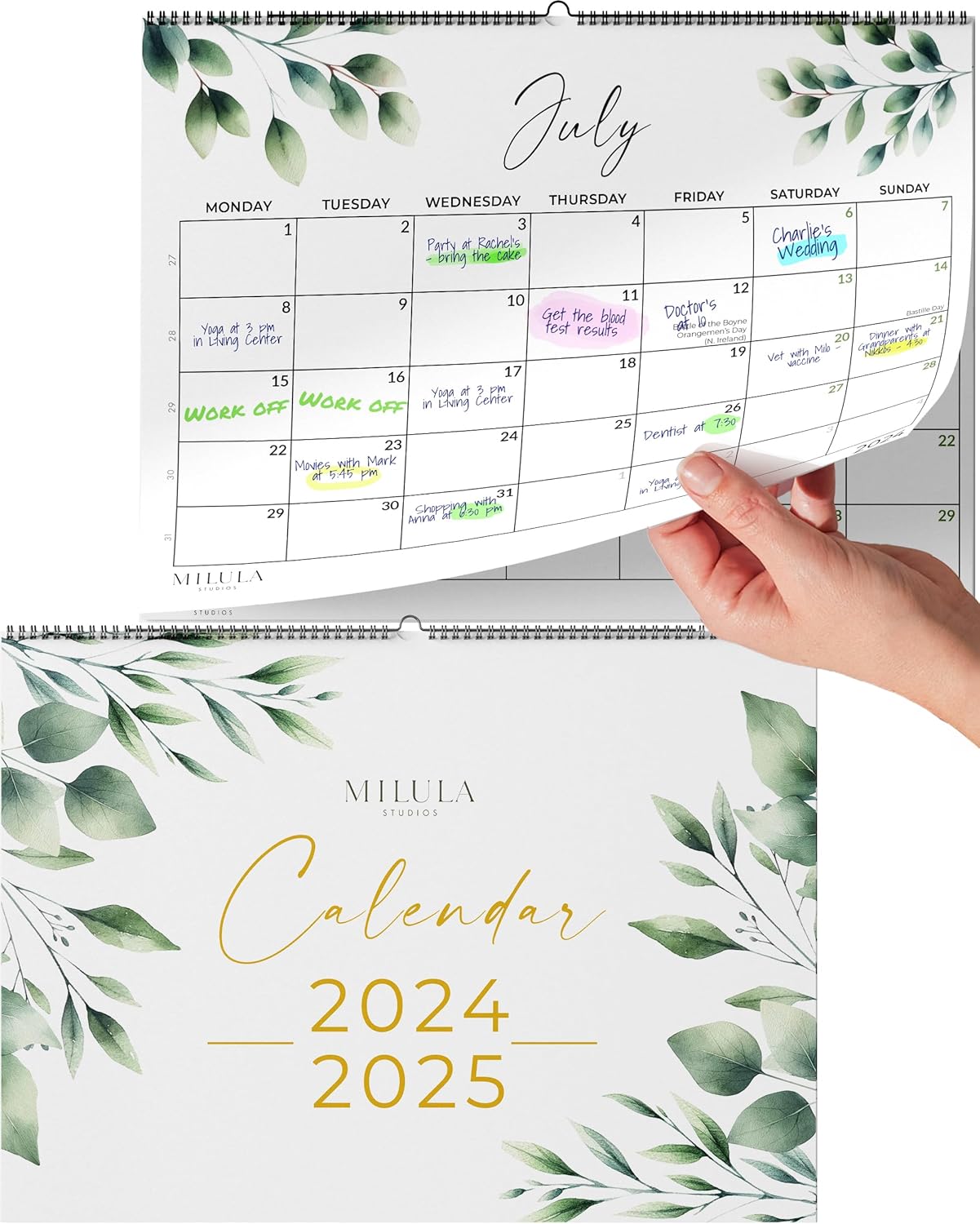 Wall Calendar 2024/25 UK - 2024 2025 Calendar Month to View - July 24 to Dec 25...