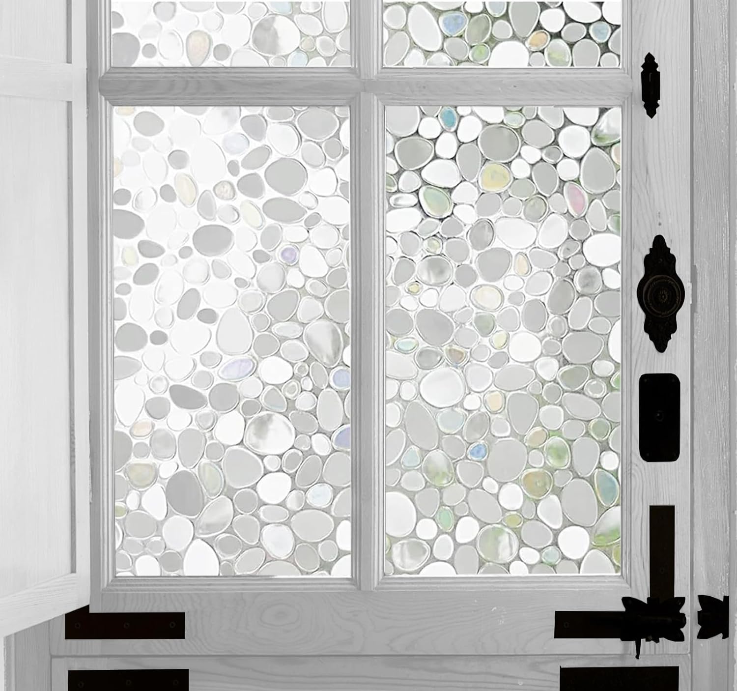 Linarun 3D Stained Glass Window Film Reflective Rainbow Window Film Privacy Deco...
