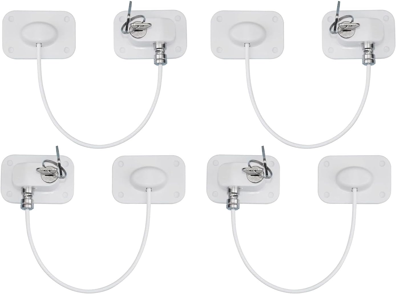 4Pack Window Safety fridge Locks - Self Adhesive with Key,Baby Window Locks Pet...