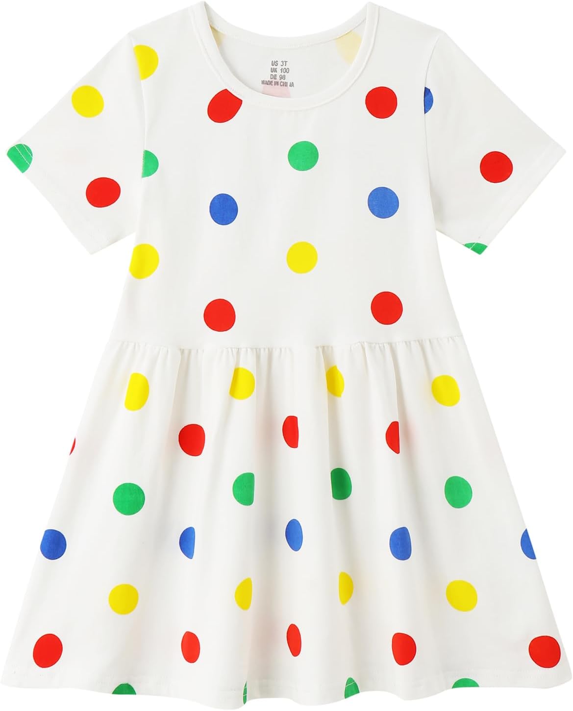 Smazero Baby Girl's Summer Dresses Short Sleeve Casual Dinosaur Horse Print Shir...