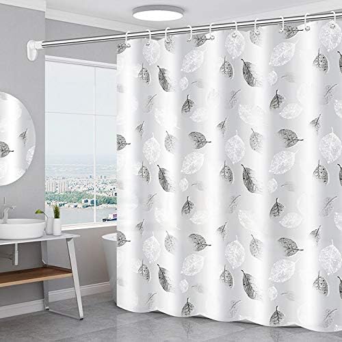 WOODFIB Shower Curtain, 100% PEVA Waterproof Anti-Mould Proof Resistant, Quick-D...
