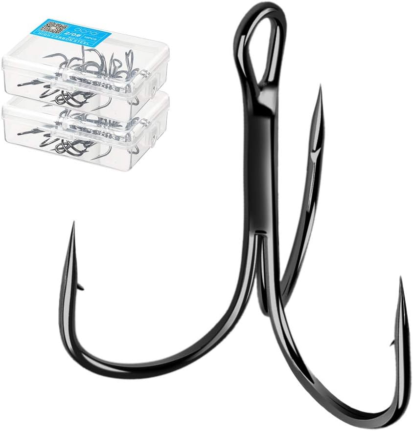 DONQL Fishing Hooks Treble Hook High Carbon Steel Treble Hooks Super Sharp Solid...