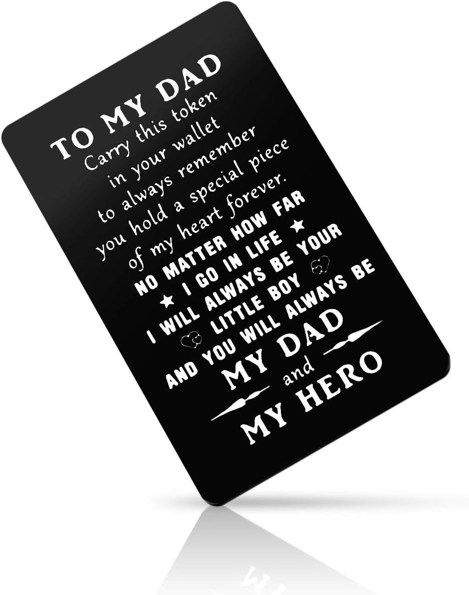 Father's Day Gift Engraved Wallet Card Insert from Son Card To My Dad Gift from...