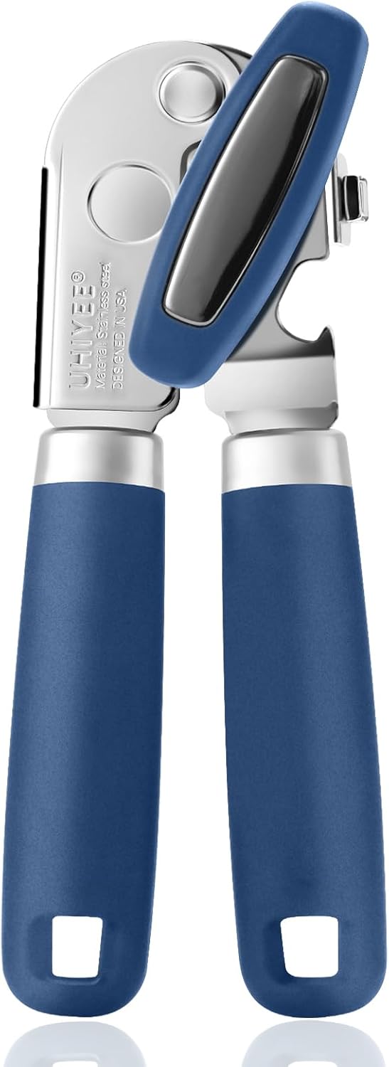 Tin Can Opener Manual, UHIYEE Upgrade Stainless Steel Can Openers That Work with...