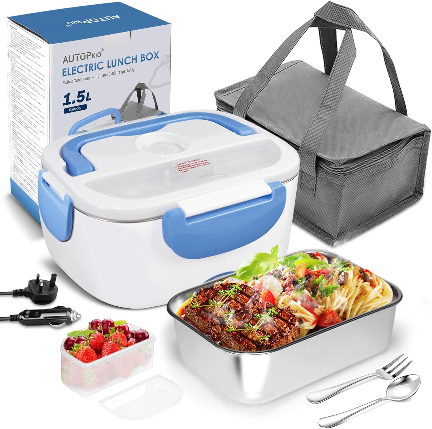 AUTOPkio Electric Heating Lunch Box, 3 in 1 12V 24V 220V 80W Thermal Food Heater...