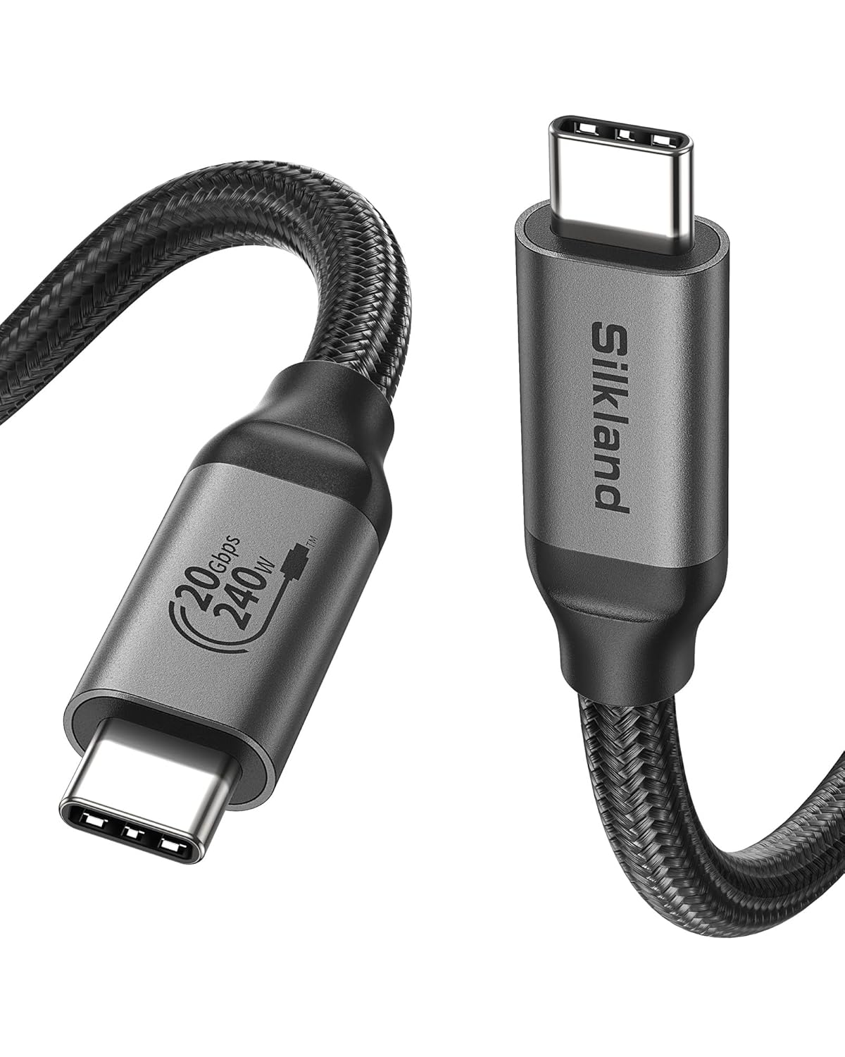 Silkland USB C Monitor Cable 2M, 20Gbps USB 3.2 Gen2x2 Data Cable, 240W Fast Cha...