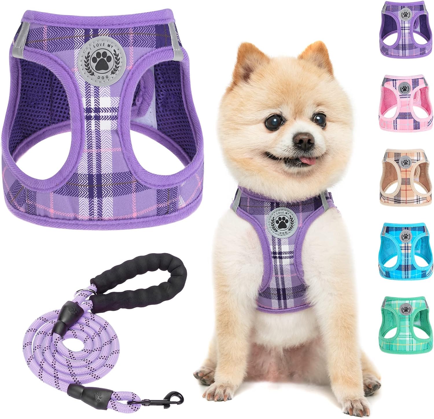 BEAUTYZOO Small Dog Harness and Leash Set,Step in No Chock No Pull Soft Mesh Dog...