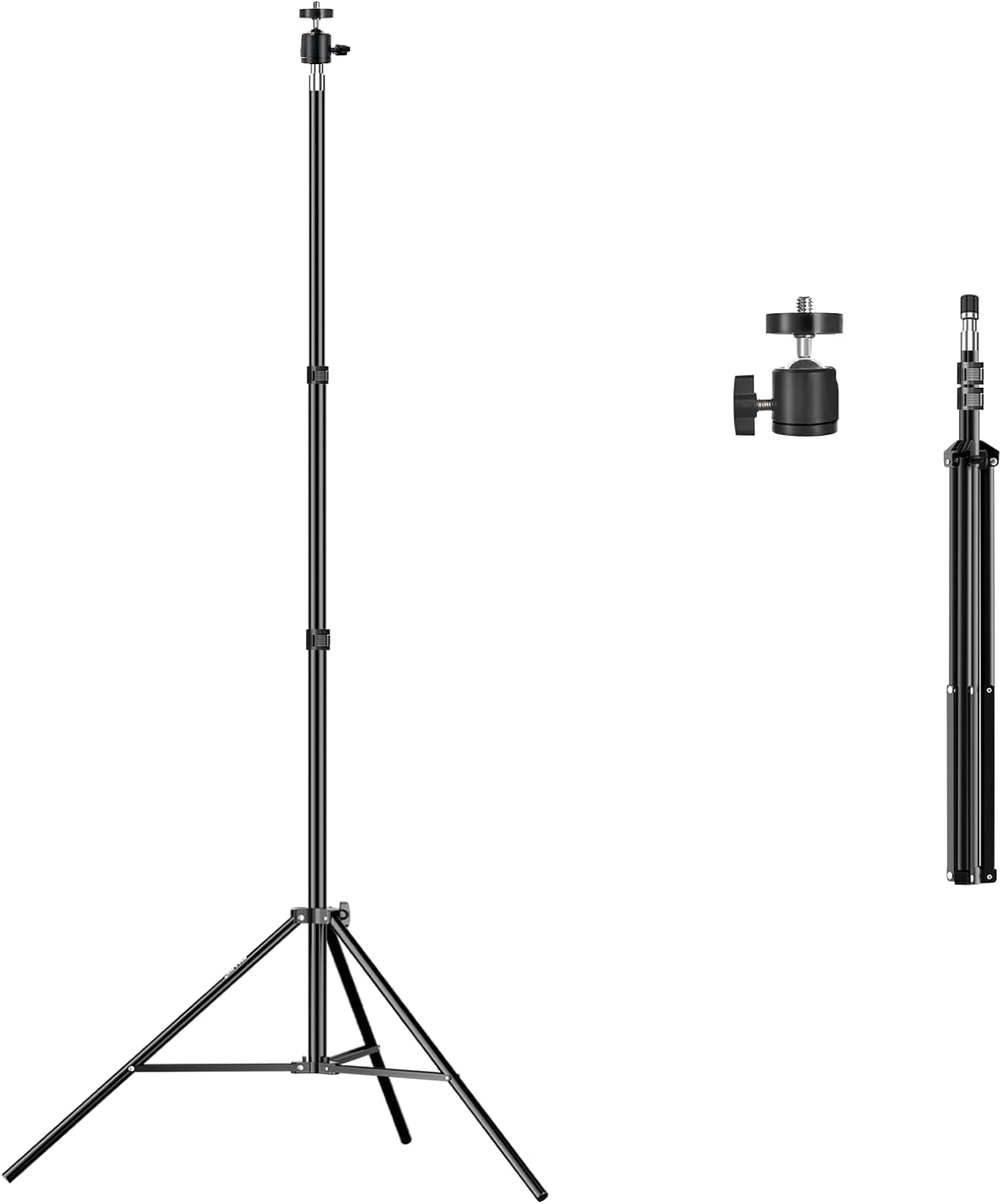 EMART Light Stand with Ball Head Mount, 1.58m/62inch Compact Portable Photo Vide...