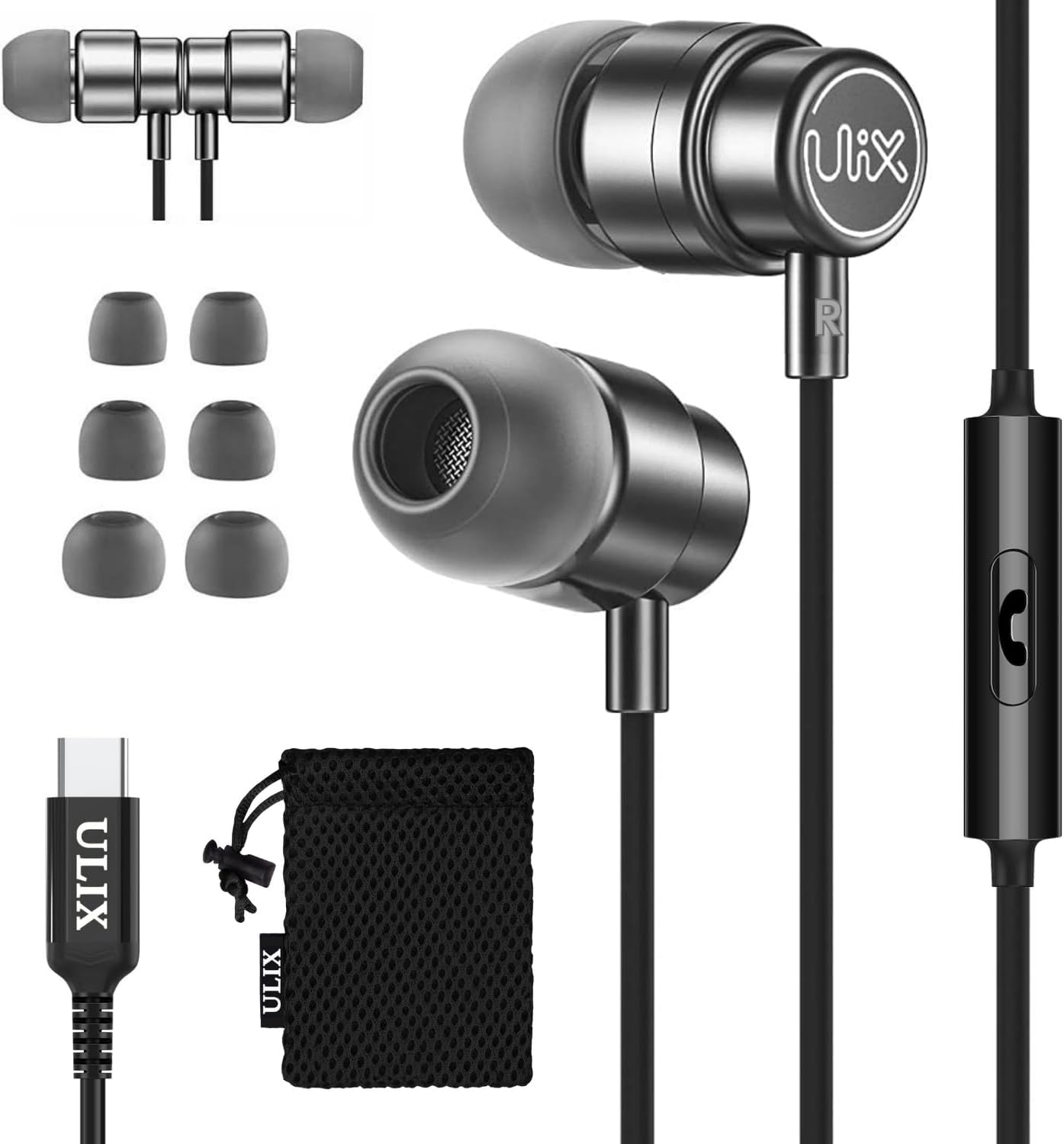 UliX RIDER USB C Headphones, 5 Years Warranty, Magnetic USB-C Earbuds for iPhone...
