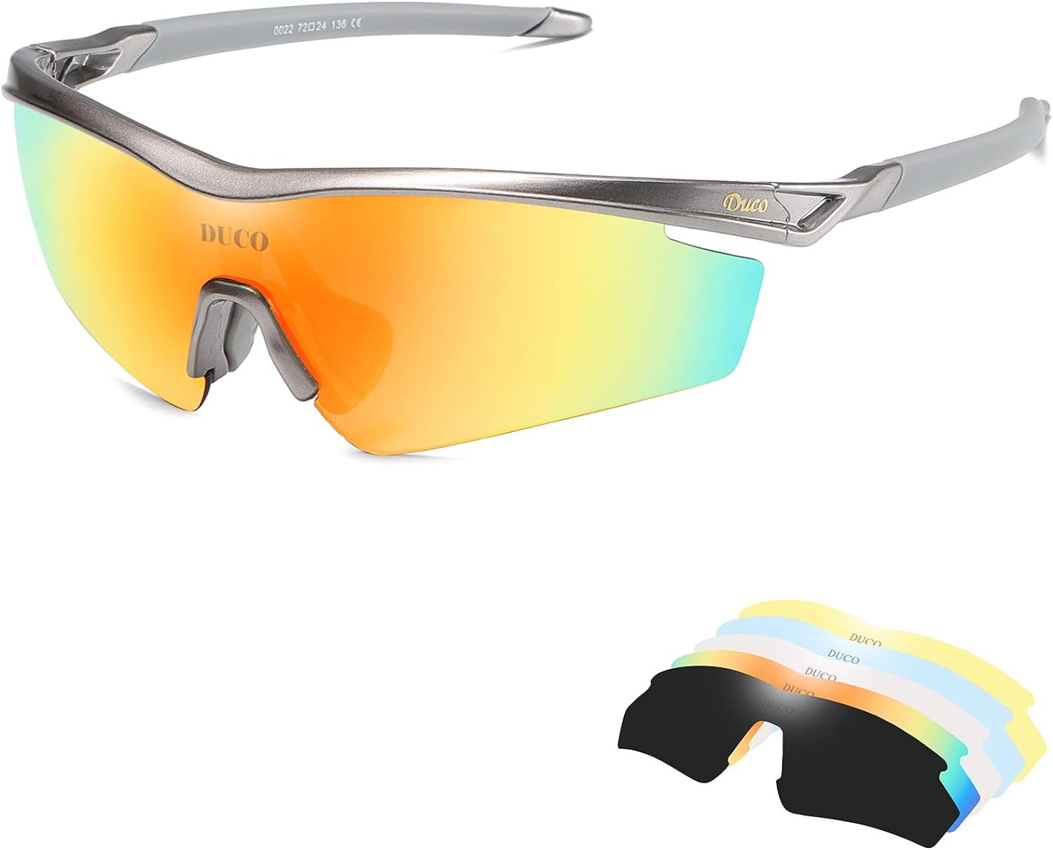 DUCO POLARIZED Sports Sunglasses Cycling Glasses for Mens and Women With 5 Inter...