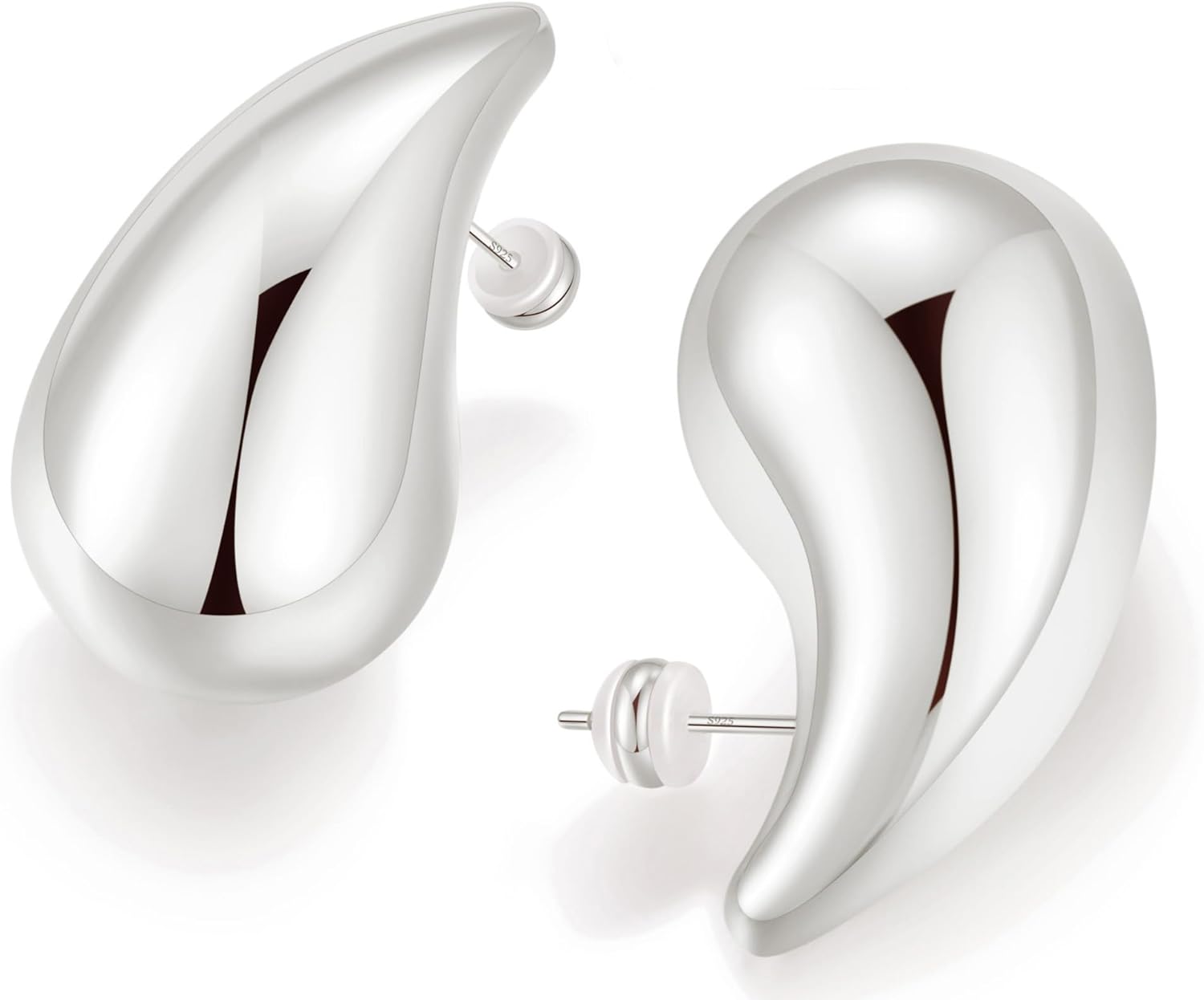 EXGOX Chunky Gold Hoop Earrings for Women, Lightweight Teardrop Earrings Hypoall...