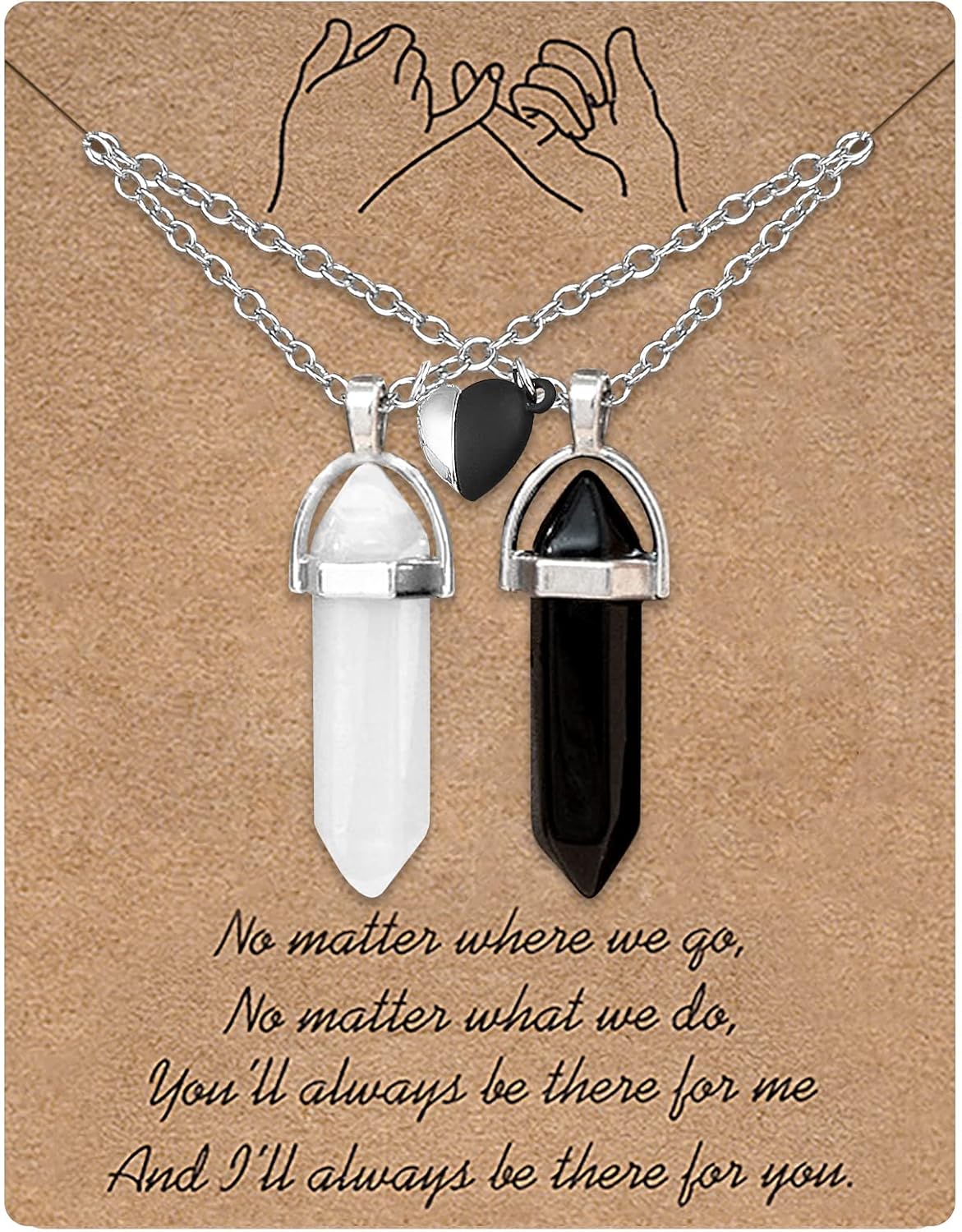 MJARTORIA BFF Necklace for 2 Crystal Charms Best Friend Necklace Pendant Friends...