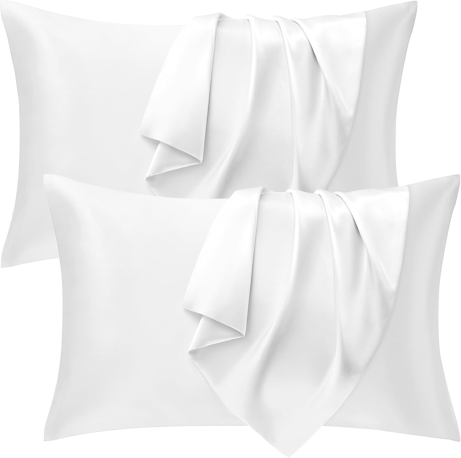 Seiwohl Satin Pillowcase 2 Pack - Soft as Silk Pillowcases for Hair and Skin Whi...