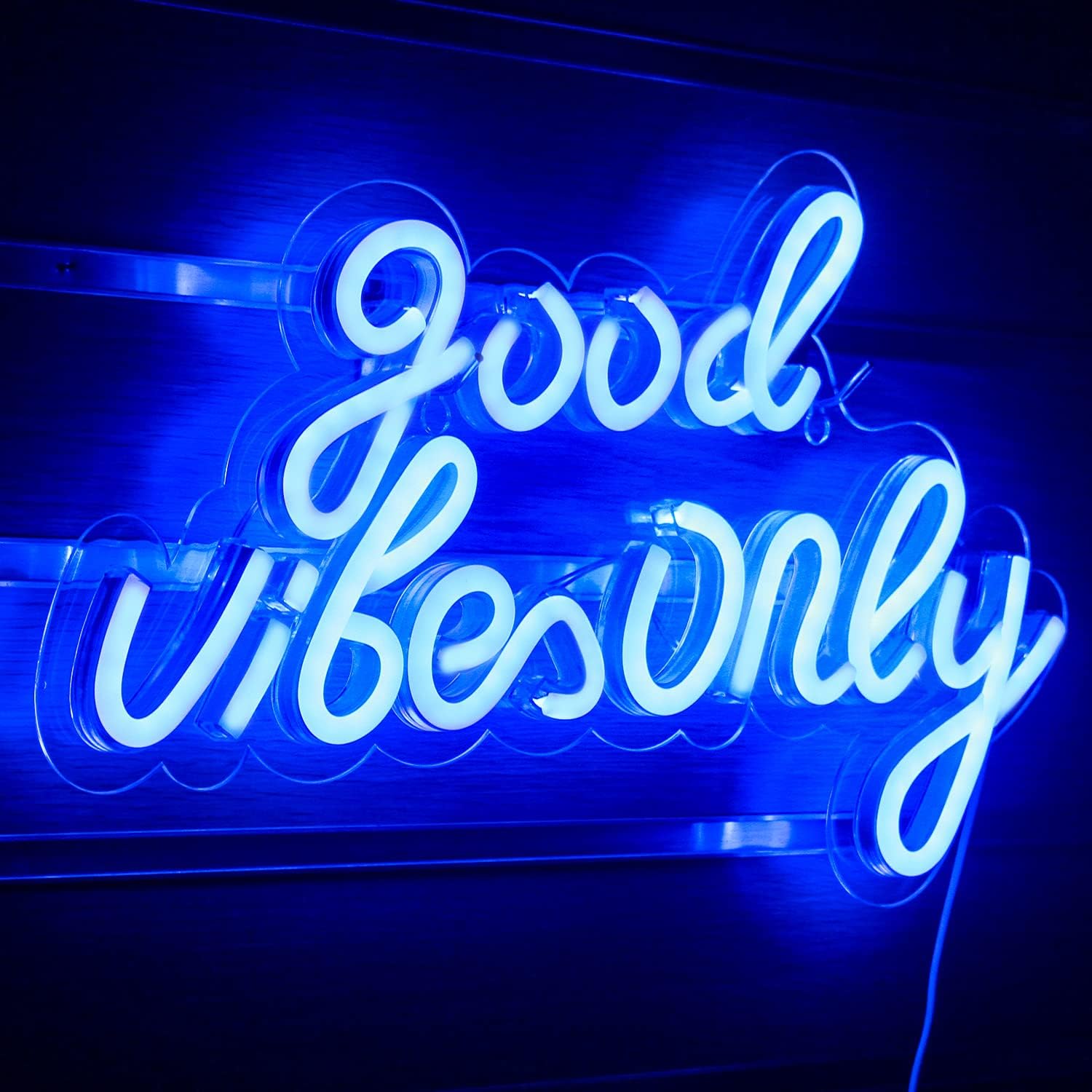 Good Vibes Only Neon Signs Blue LED Neon Wall light Words LED Light Sign Neon Li...
