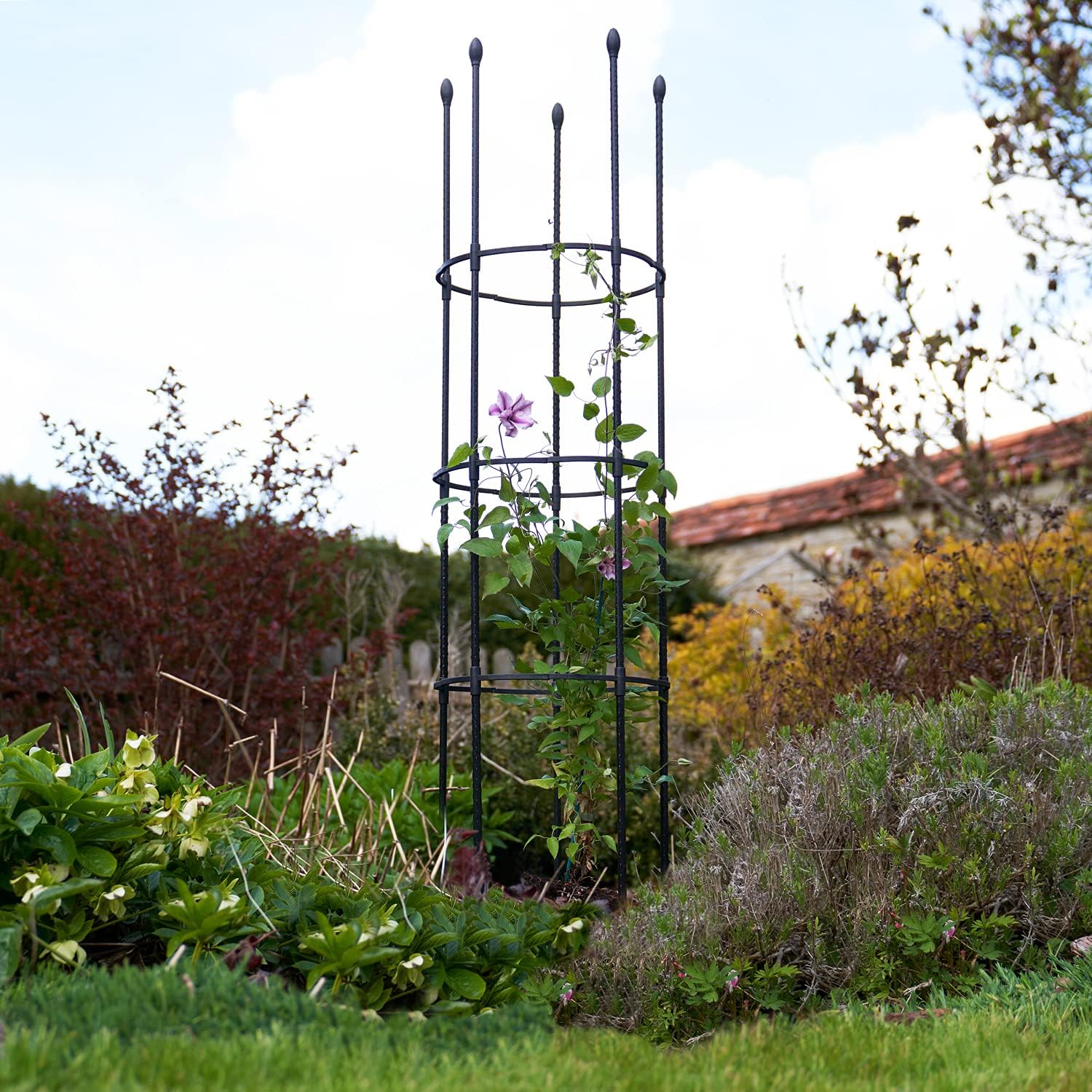 SA Products Garden Plant Supports - Metal Obelisk Cage for Outdoor Climbing Flow...