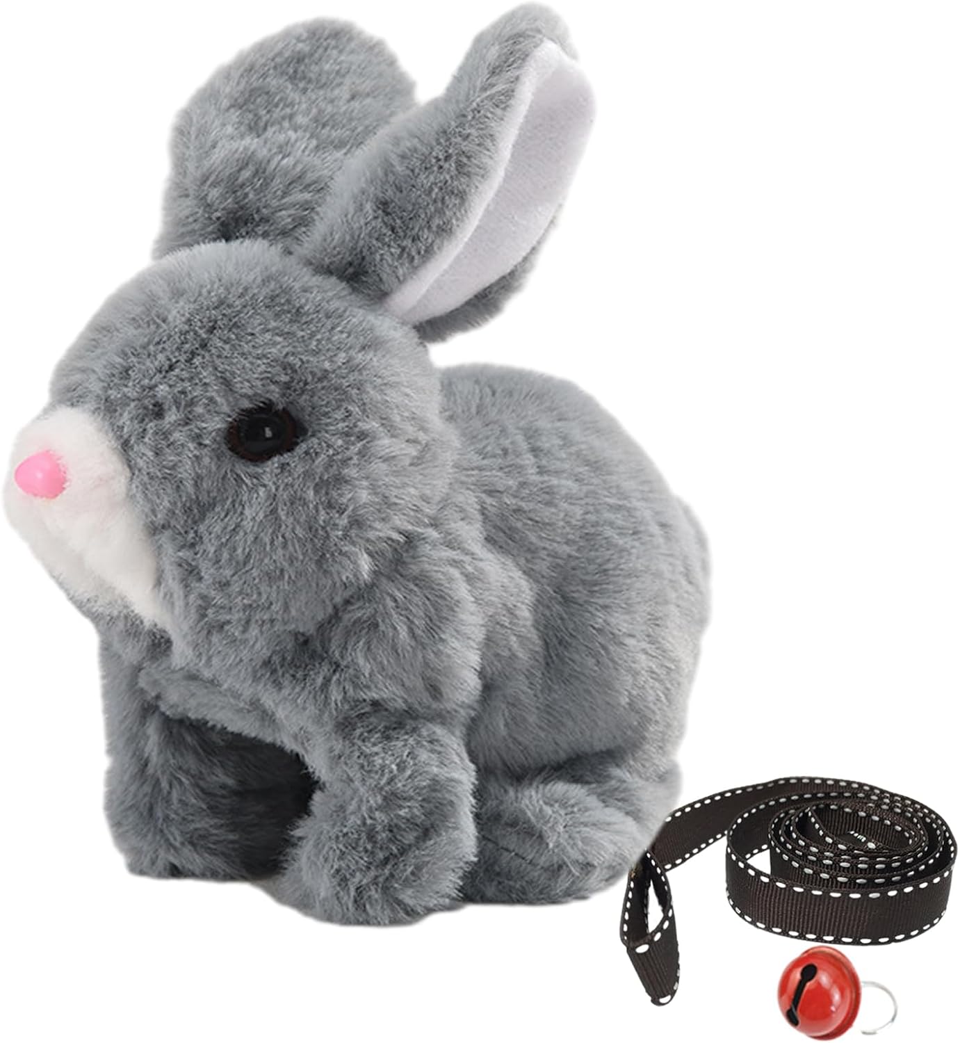 Kids Electronic Rabbit Toy with Bell Rope Interactive Plush Bunny Toys for Toddl...