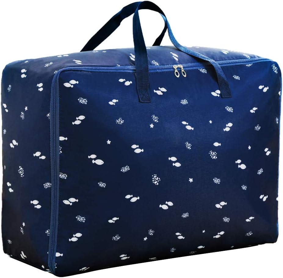 LassZone 105L Large Storage Bag with Zip, Waterproof Underbed Storage Bags, Heav...