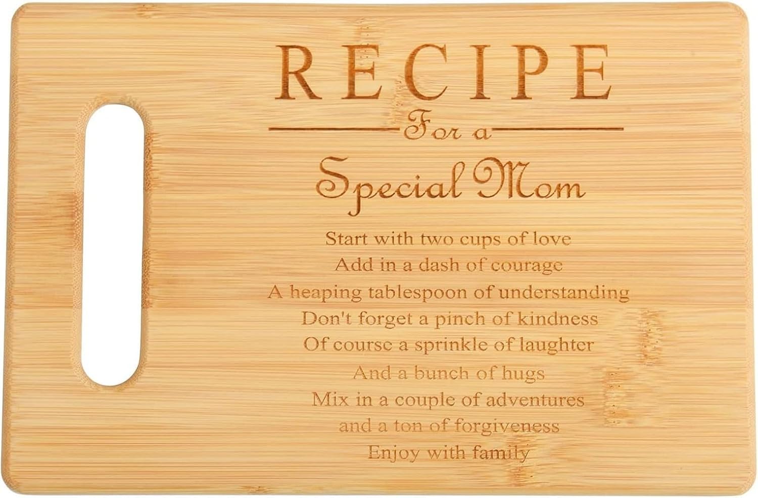 Wooden Chopping Board for Mom Gifts Kitchen Cutting Boards Engraved with Mother'...