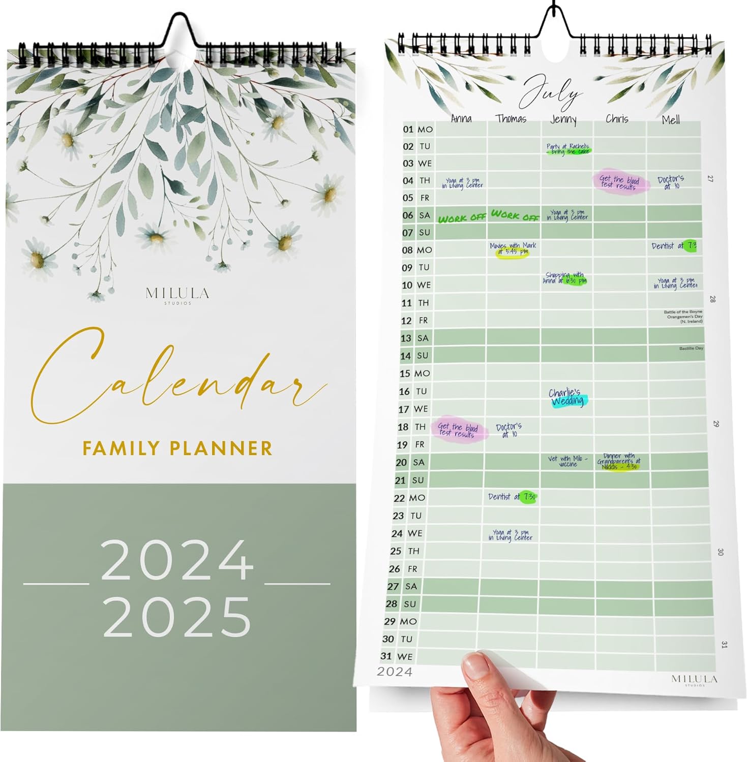 Wall Calendar 2024/25 UK - 2024 2025 Calendar Month to View - July 24 to Dec 25...