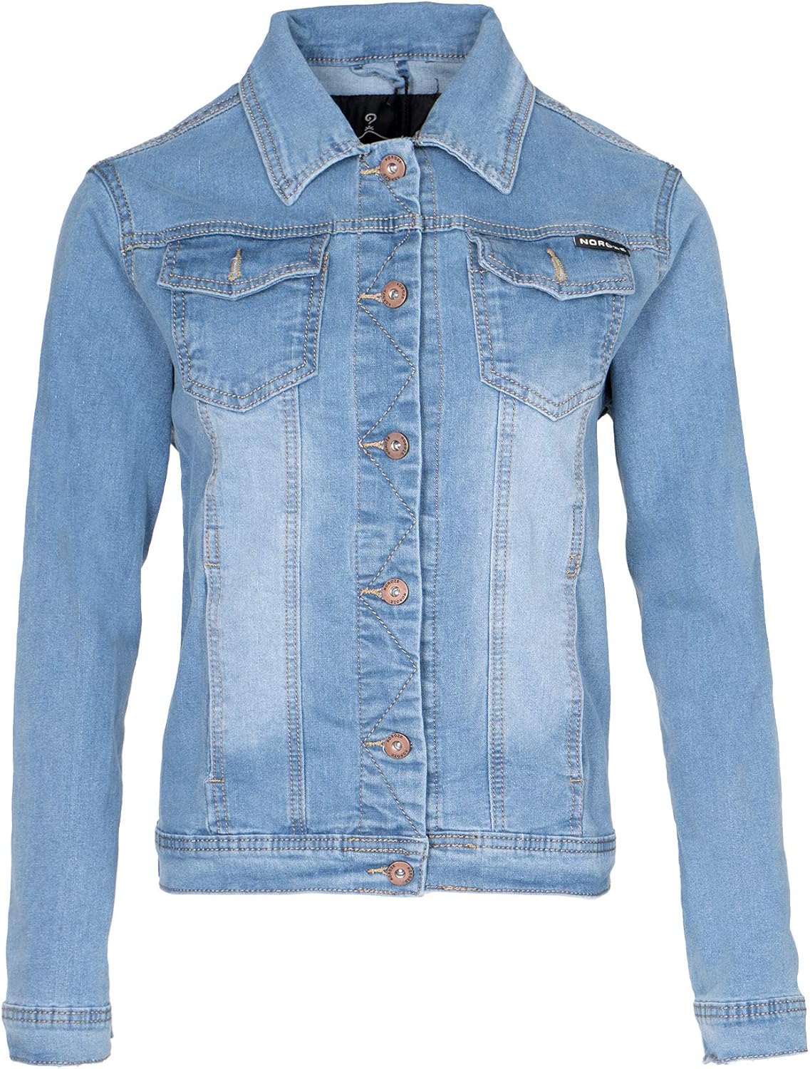 NOROZE Women’s Washed Detail Denim Jacket | Ladies Trucker Classic Western Desig...