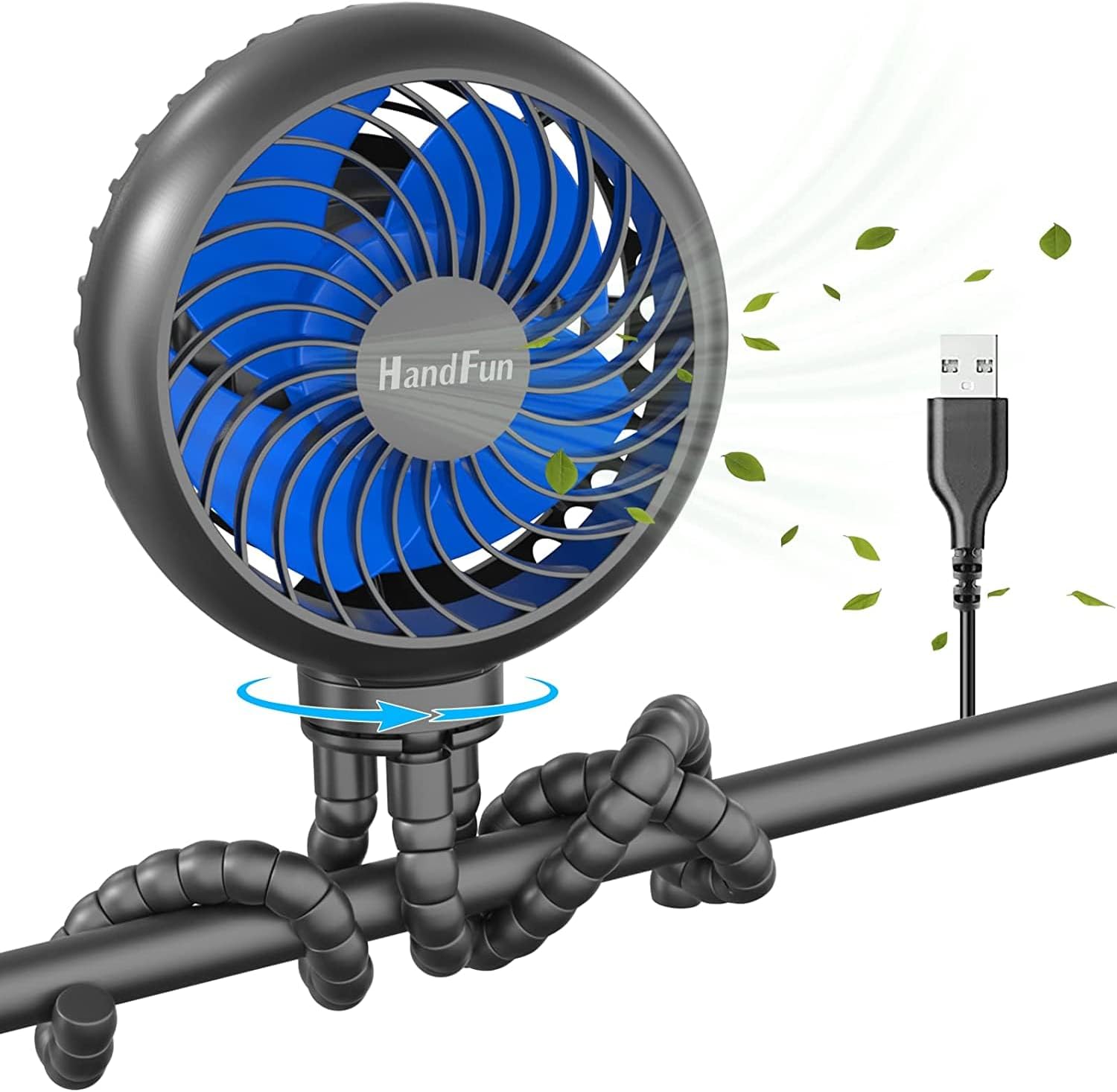 HandFan Stroller Fan,4000mAh Battery,Ultra Quiet,4 speeds Clip on Fan，2024 𝙐𝙥𝙜𝙧...