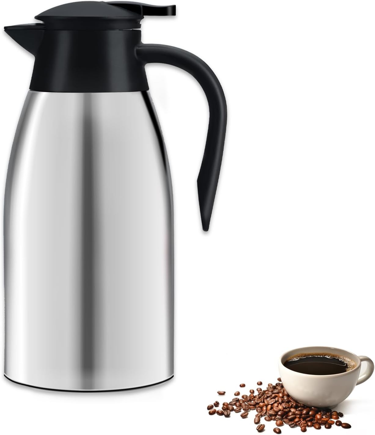 2 litre Thermal Coffee Carafe Jugs, Vacuum Jug Stainless Steel Double-Wall Vacuu...
