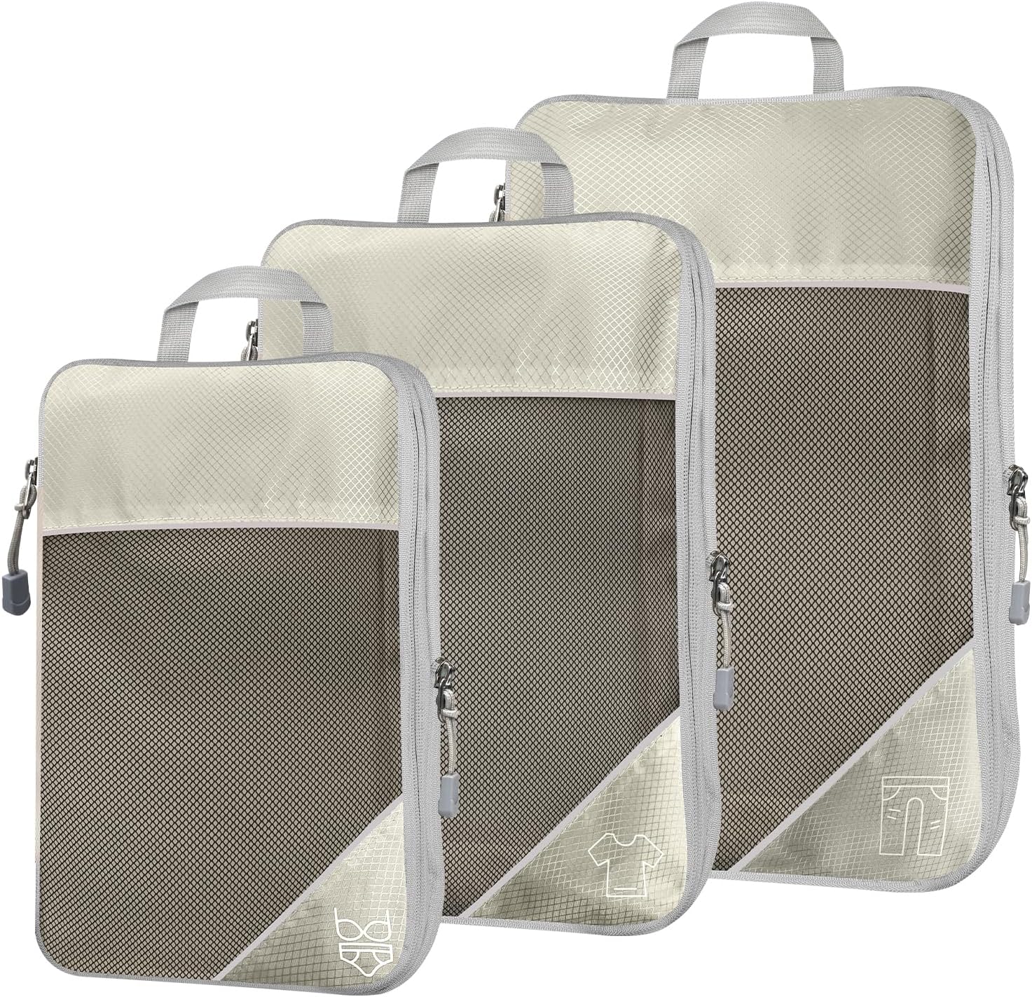 Desoto Compression Packing Cubes,3Pcs Expandable Travel Organizer Bag for Luggag...