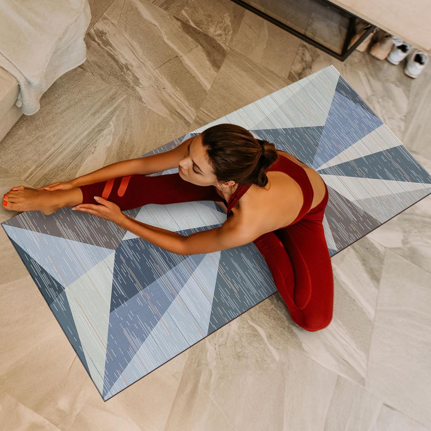 HOMFINE Modern Rug for Living Room - Square Area Modern Washable Runner Rugs Abs...