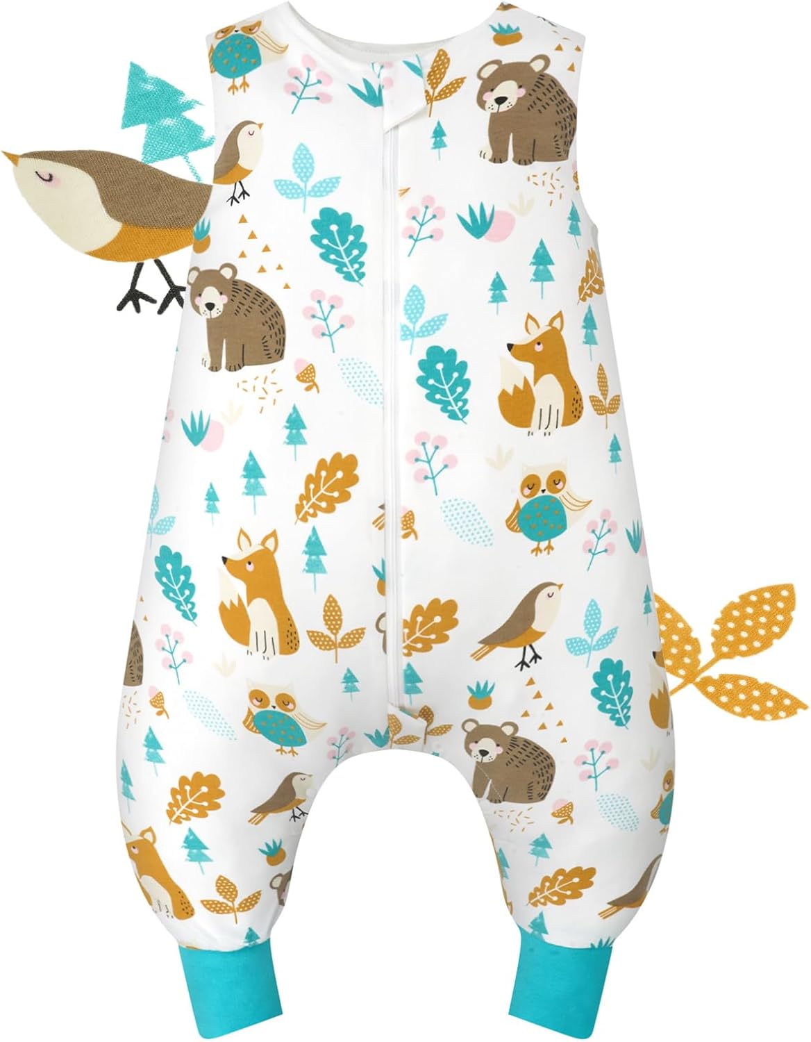 JiAmy Toddler Sleeping Bag 1.0 Tog, Super Soft and Breathable Cotton Sleep Sack...