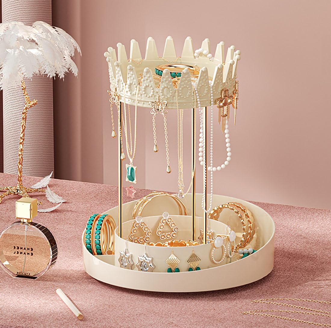 YunNasi 360 Rotating Makeup Organiser Spinning Cosmetic Organiser for Vanity Dre...
