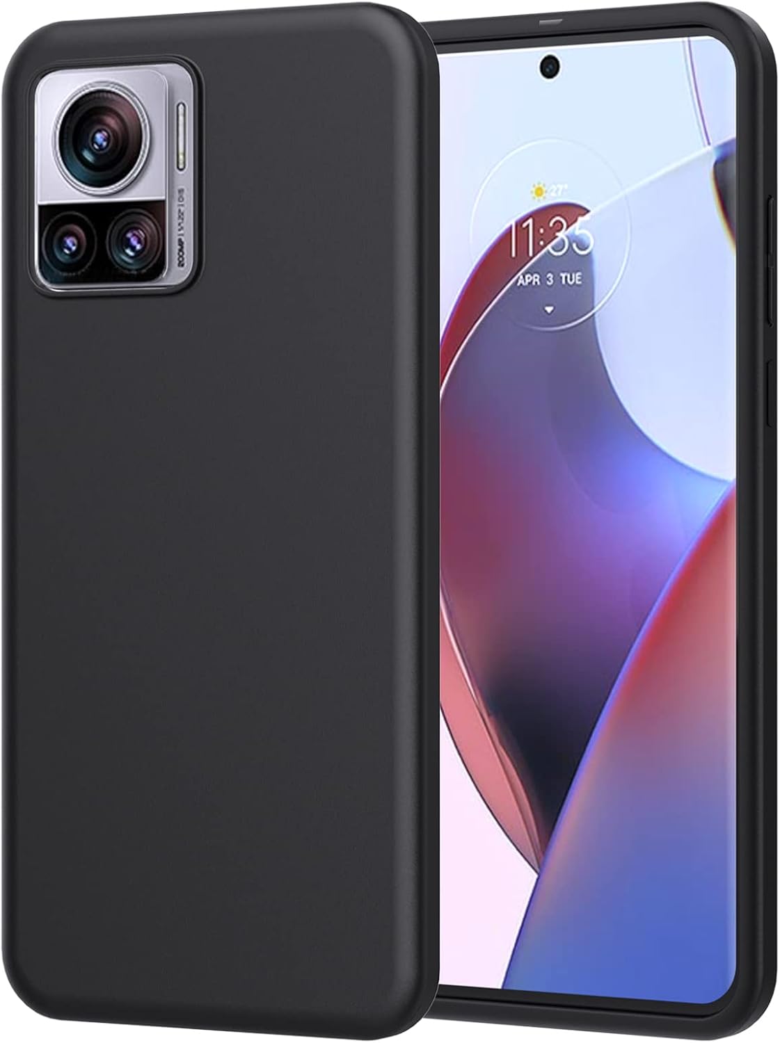 AOKUMA Case Compatible with Motorola Moto Edge 30 Ultra - Soft Black TPU Case Sl...